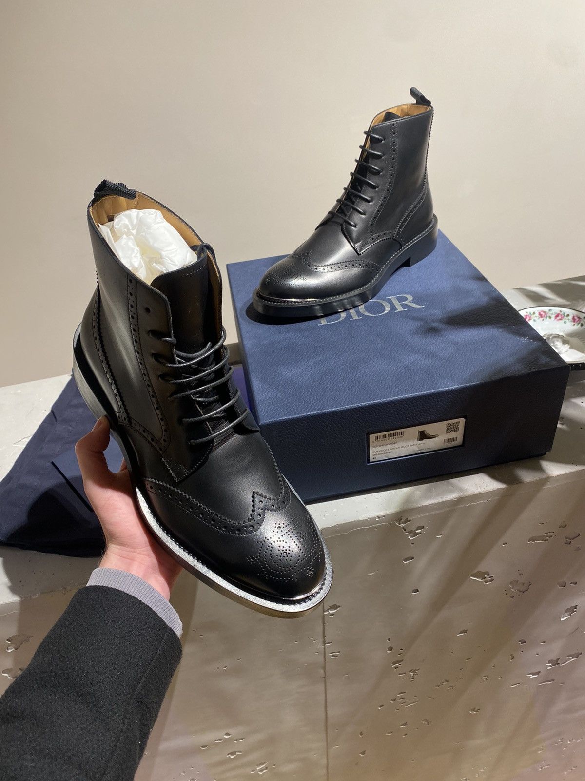 image of Dior Evidence Leather Boots in Black, Men's (Size 10)