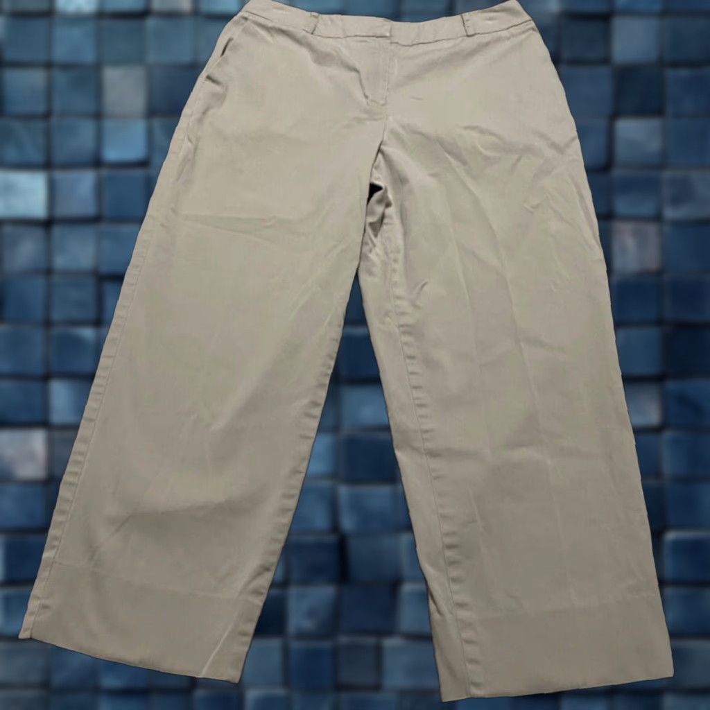 Talbots Talbots Capri Pants Womens 8P Petite Solid Beige Stretch Cotton Mid Rise Capris Casual Pant Pocket Be... Size 28" / US 6 / IT 42 - 1 Thumbnail