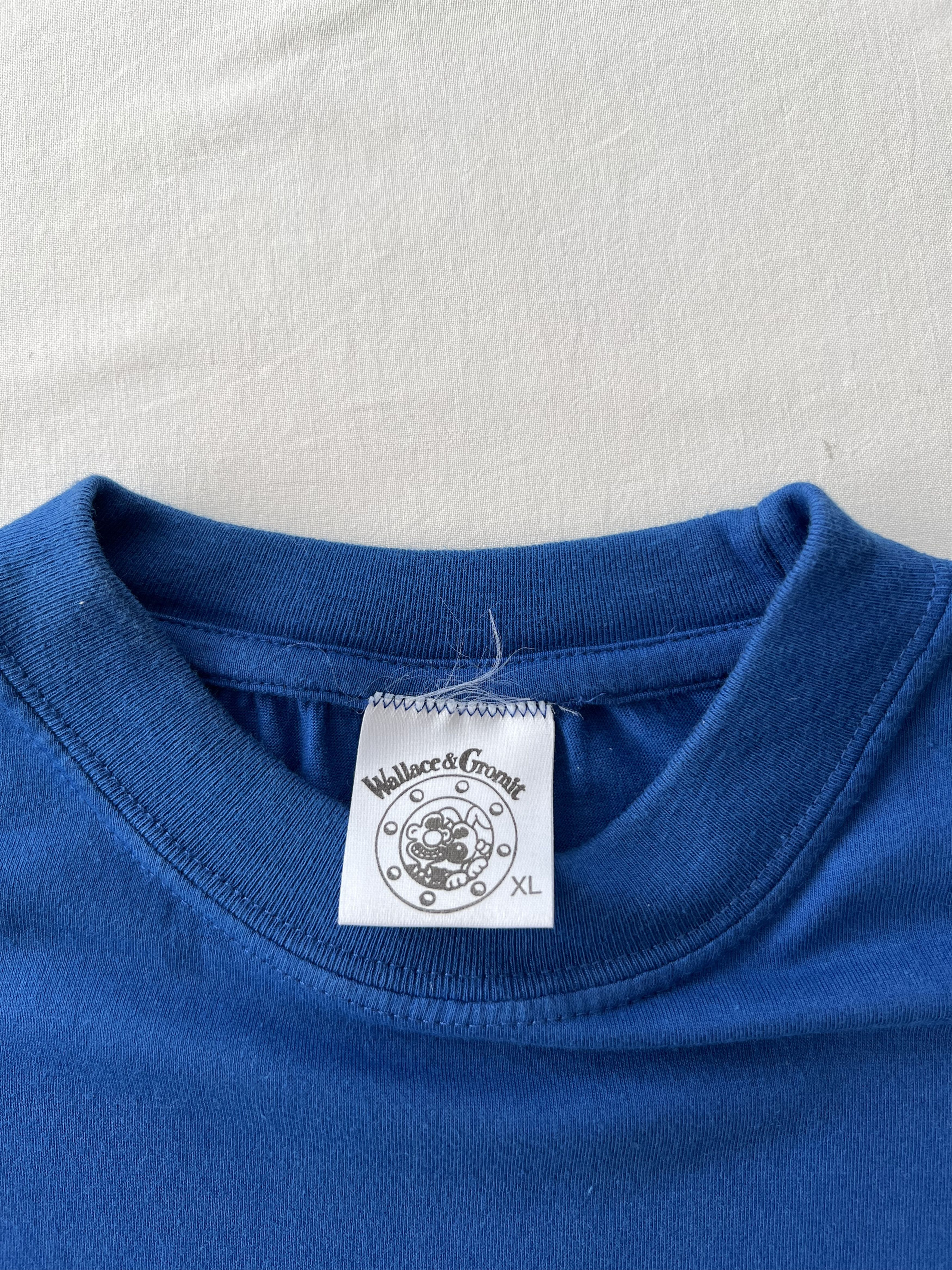 Cartoon Network Vintage 1989 Wallace and Gromit Cartoon Blue T-shirt Size US XL / EU 56 / 4 - 10 Thumbnail
