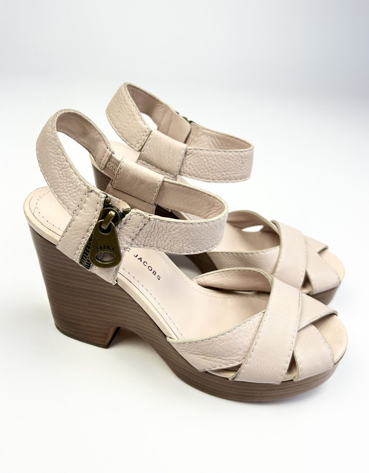 Marc by Marc Jacobs × Vintage Luxury Marc Jacobs Pink Leather Platform Sandals Size US 9 / IT 39 - 5 Thumbnail