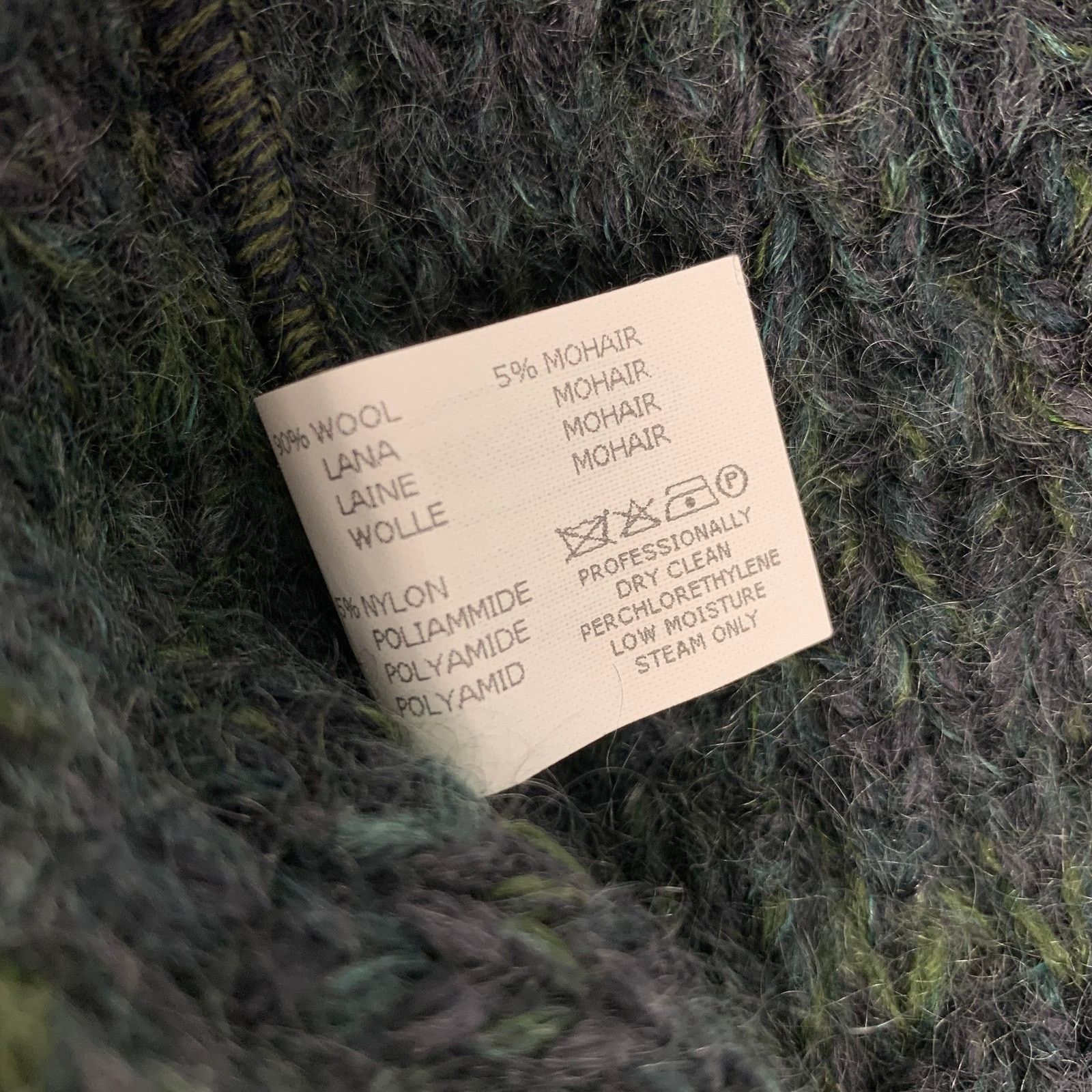 Missoni Charcoal & Green Knitted Wool / Mohair Open Front Coat Size M / US 6-8 / IT 42-44 - 5 Thumbnail