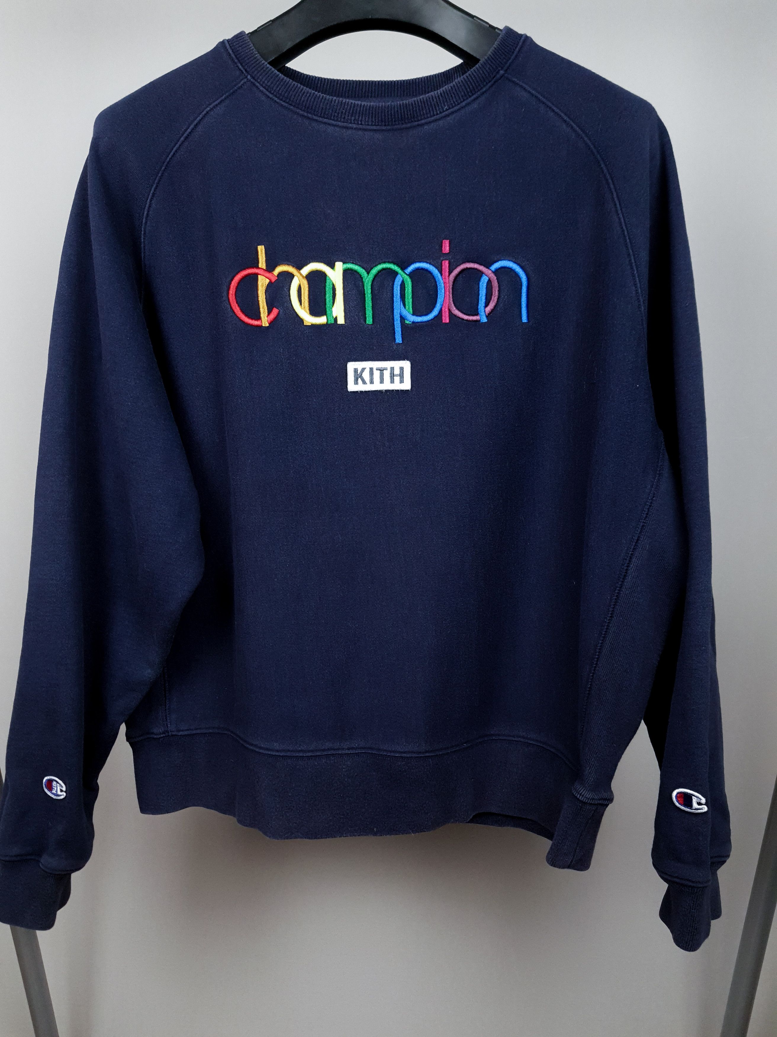 Champion × Kith RARE CHAMPION x KITH Double Logo Blue Crewneck Sweatshirt Size US L / EU 52-54 / 3 - 2 Thumbnail