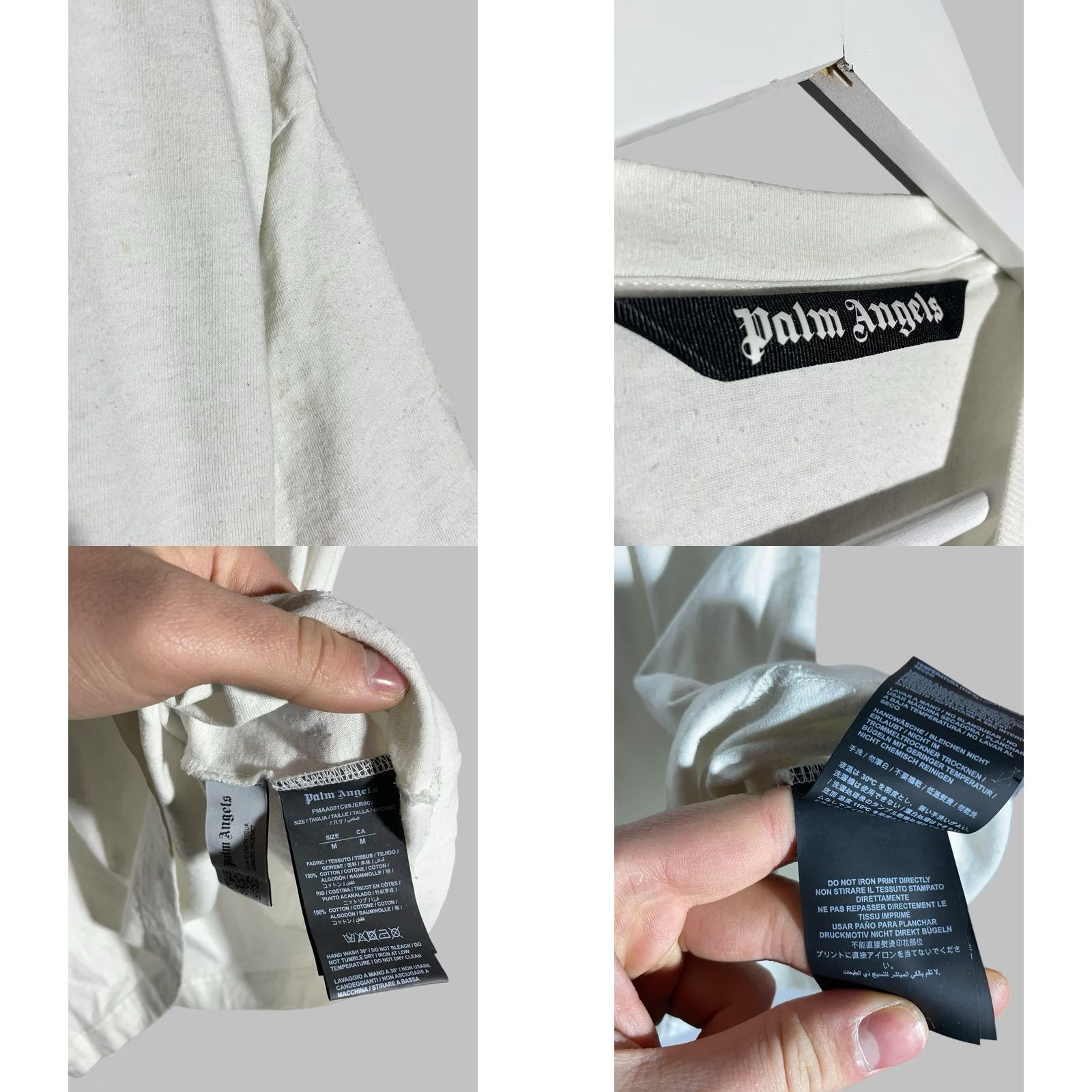 Palm Angels Palm Angels Paris Spray Logo T-Shirt Men M White Logo Paris 90s? Size US M / EU 48-50 / 2 - 8 Thumbnail