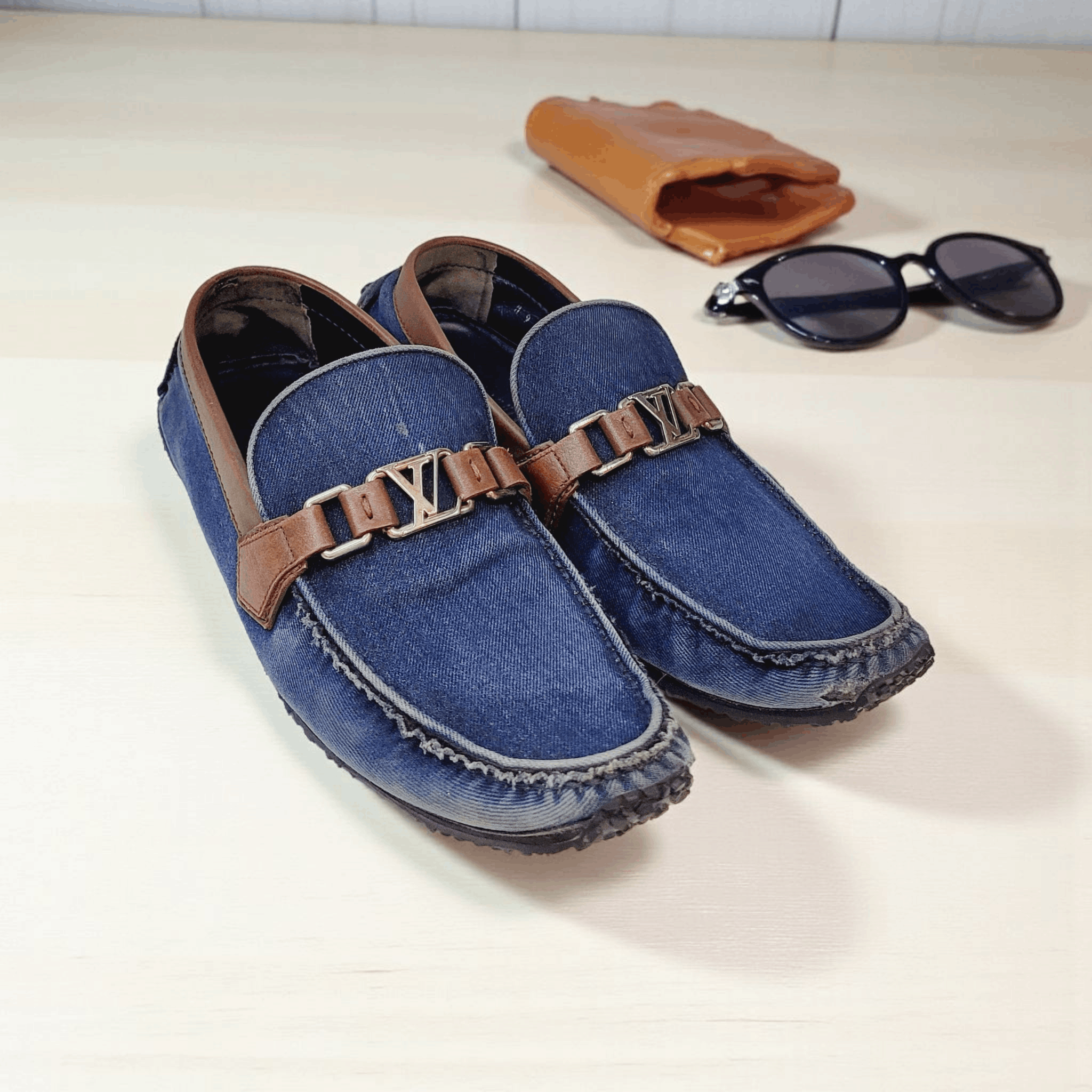 Louis Vuitton Louis Vuitton Hockenheim Denim Moccasin Loafer Size US 9 / EU 42 - 4 Thumbnail