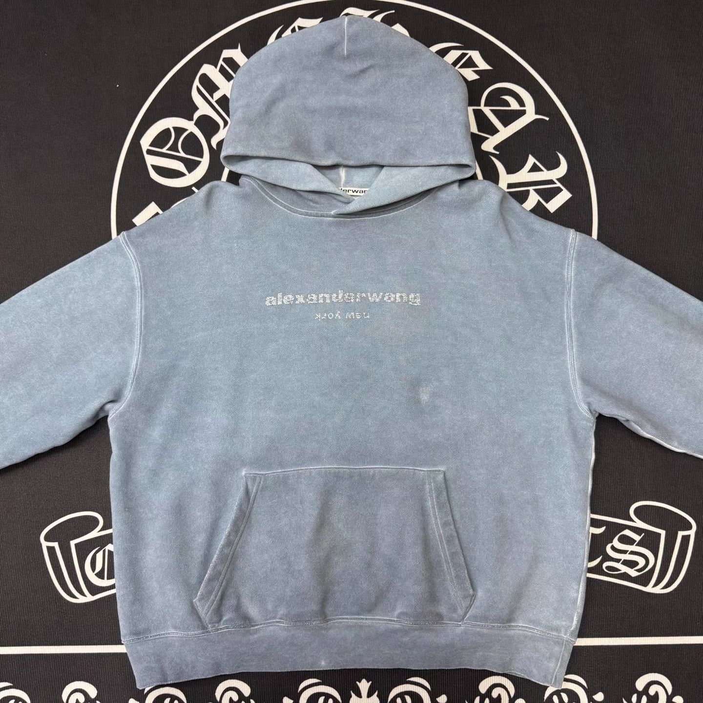 Alexander Wang Alexander Wang Haze BlueFullRhinestone Acid Wash Hoodie Q10 Size US M / EU 48-50 / 2 - 1 Thumbnail
