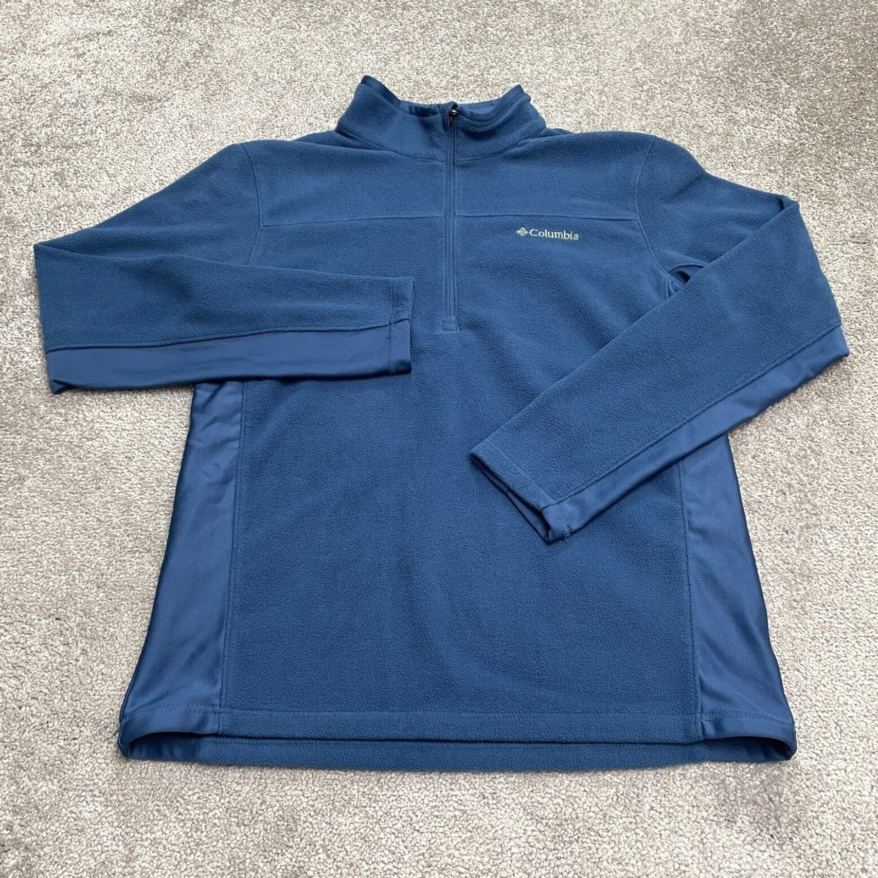 Vintage Columbia Overlay Jacket Mens Medium Blue Fleece 1/2 Zip Outdoor All Seasons Hiking Size US M / EU 48-50 / 2 - 2 Thumbnail