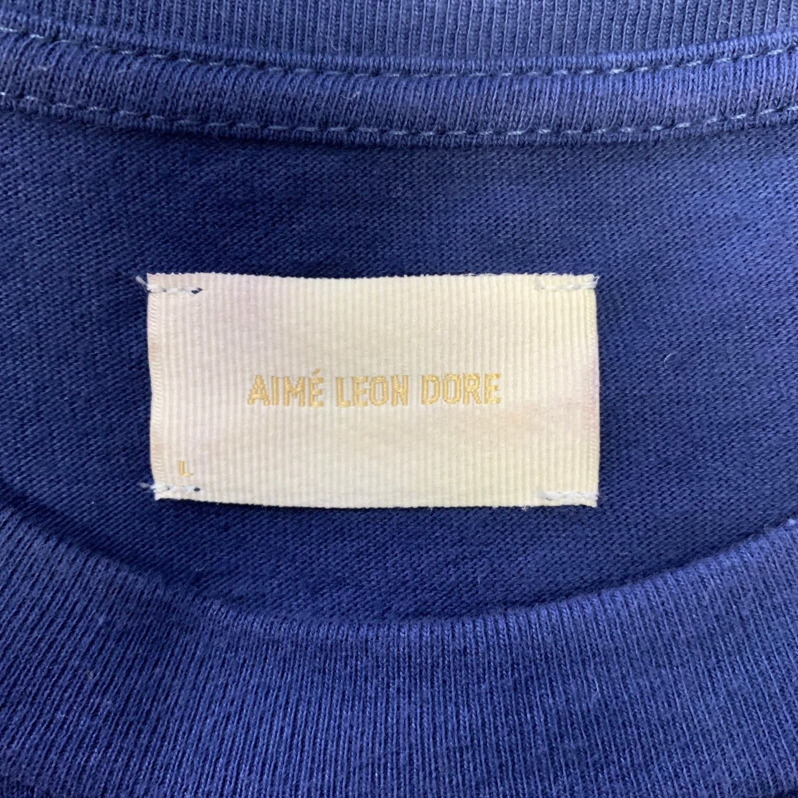 Aime Leon Dore AIME LEON DORE Size L Navy Logo Cotton Crew-Neck T-shirt Size US L / EU 52-54 / 3 - 5 Thumbnail