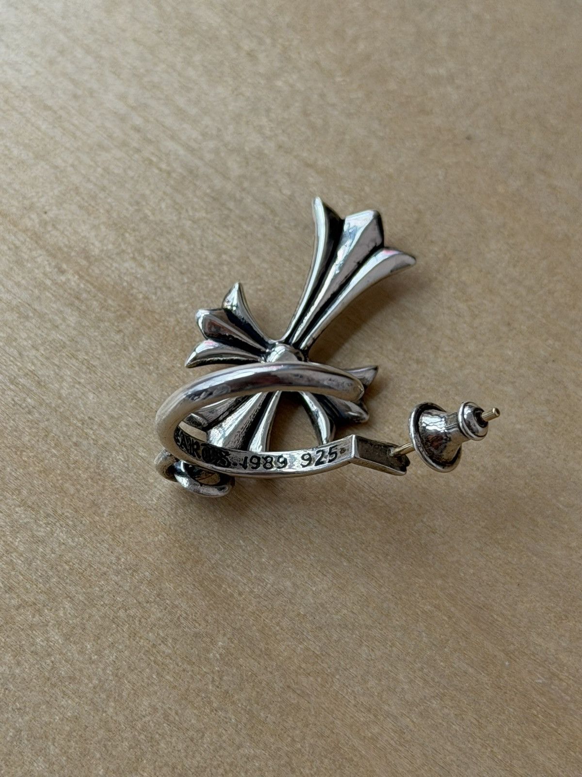 Chrome Hearts Chrome Hearts Tiny CH Cross Hoop Earring Size ONE SIZE - 5 Thumbnail
