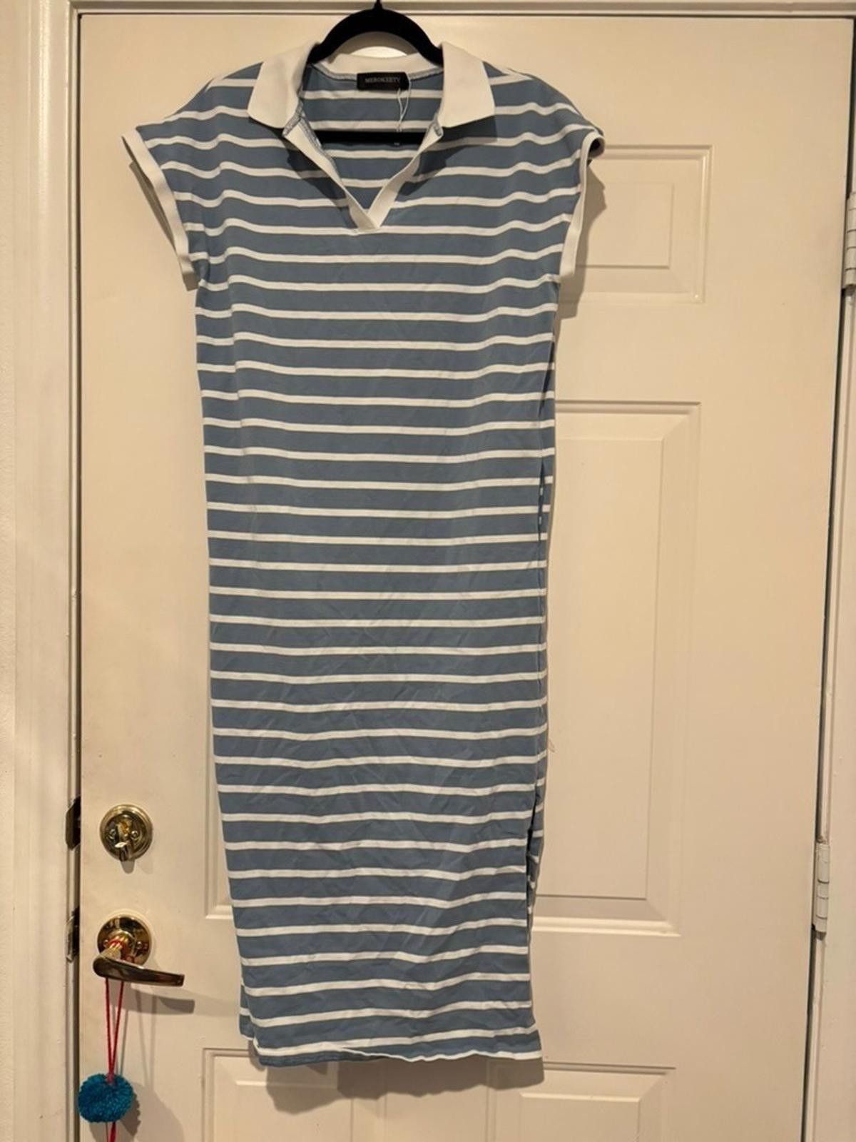 Designer Womens Merokeety blue and white striped sz S dress #428 Size S / US 4 / IT 40 - 1 Preview