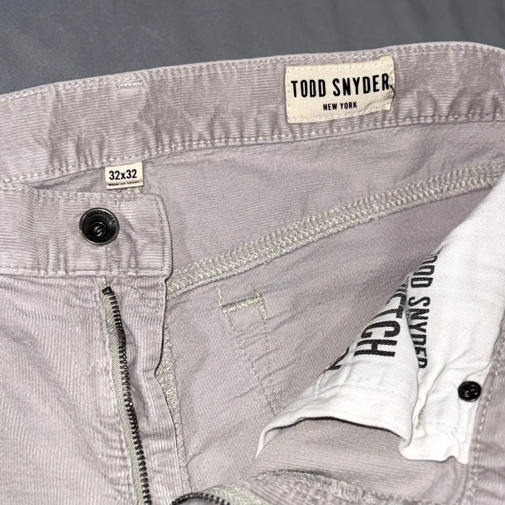 Todd Snyder Todd Snyder Pants Mens 32x32 Gray Slim Stretch Corduroy 5 Pocket Casual Italy Size US 32 / EU 48 - 3 Thumbnail
