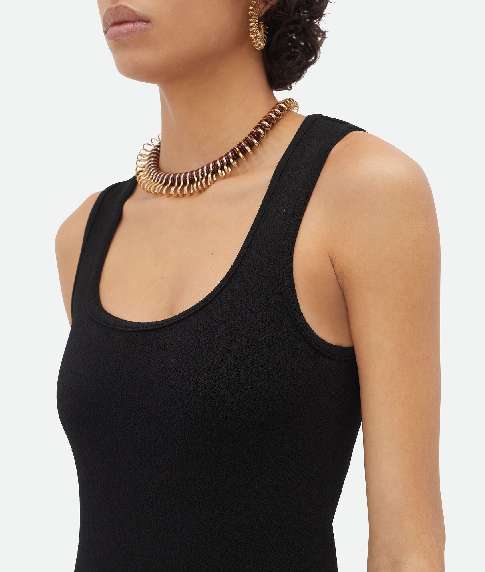 Bottega Veneta o1bcso1str0725 Textured Nylon Bodysuit in Black Size XS / US 0-2 / IT 36-38 - 4 Thumbnail