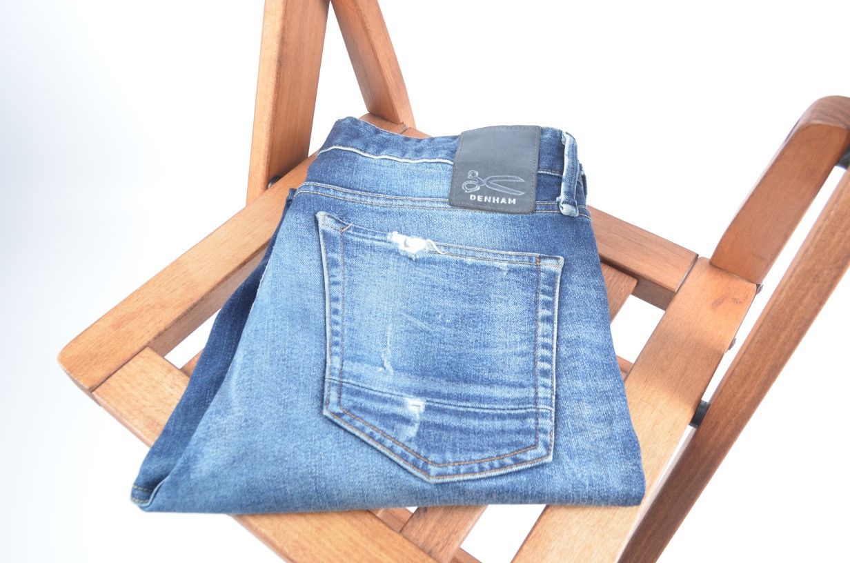 DENHAM Denham Slim Fit Distressed Japanese Denim Jeans size 34 Size US 34 / EU 50 - 1 Thumbnail