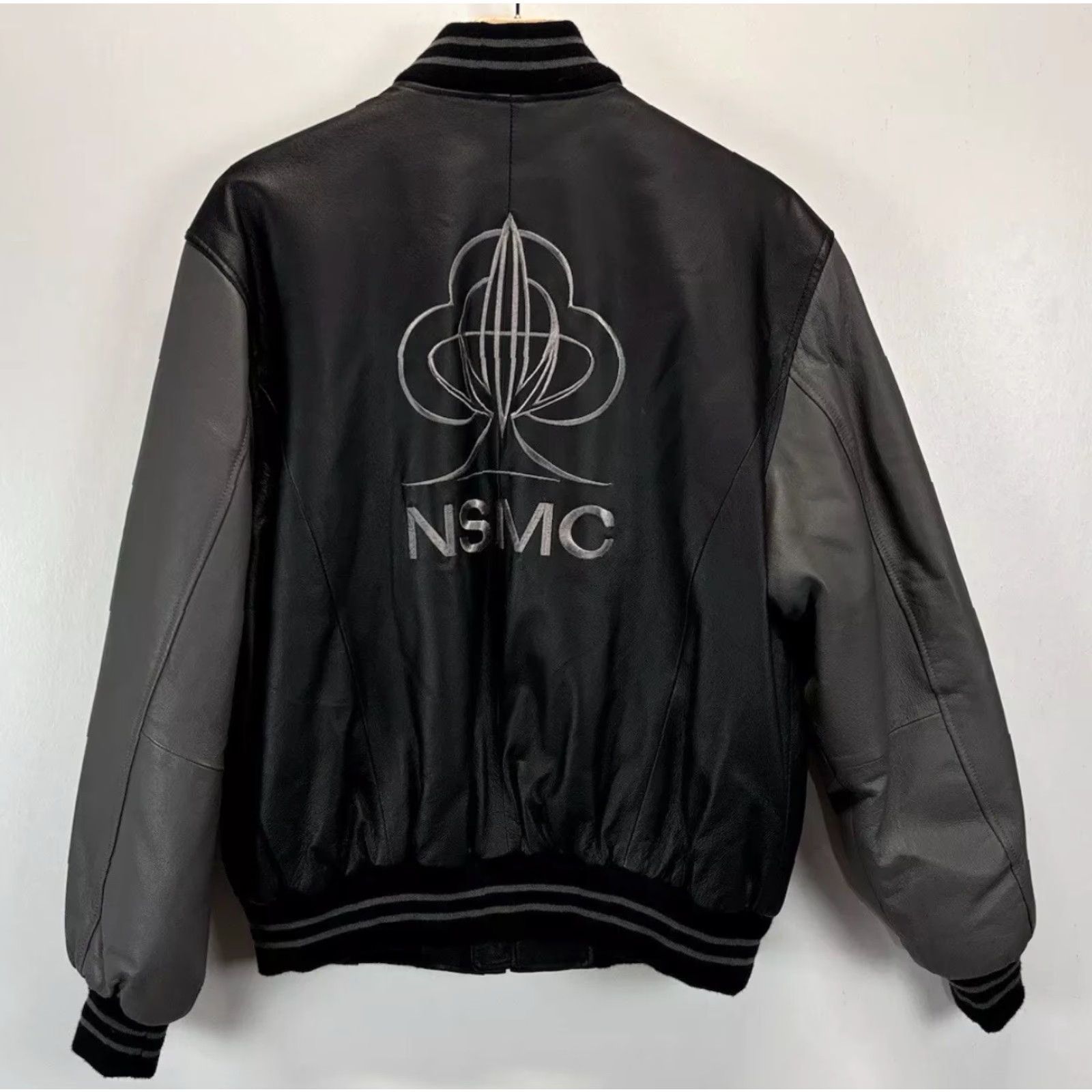 Vintage VINTAGE National Street Machine Club Leather Bomber Jacket Life Member Adult Medium Black Gray Embroidered Mens Size US M / EU 48-50 / 2 - 3 Thumbnail