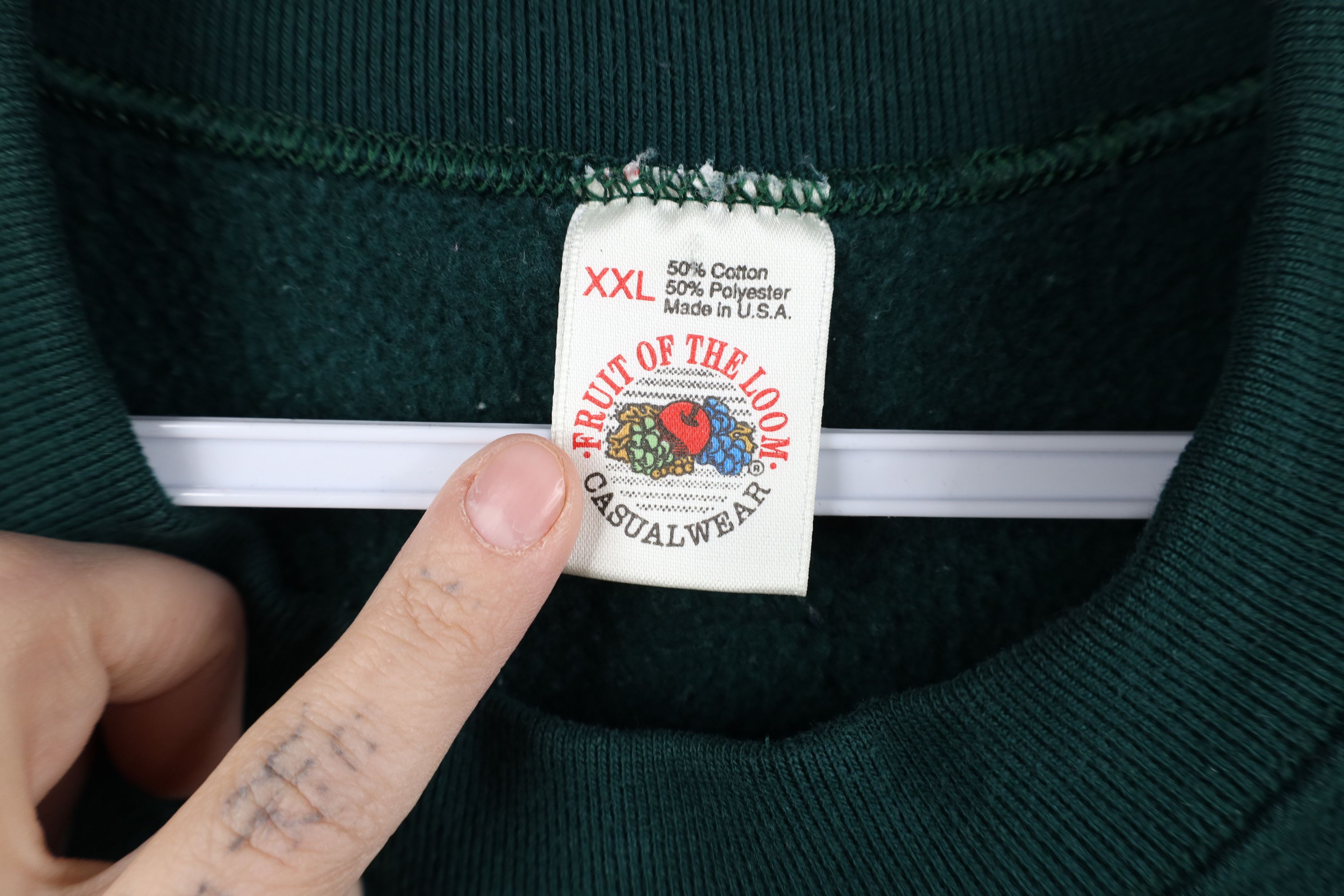 Vintage Vintage 90s Streetwear Blank Crewneck Sweatshirt Green USA Size XXL / US 16-18 / IT 52-54 - 6 Thumbnail