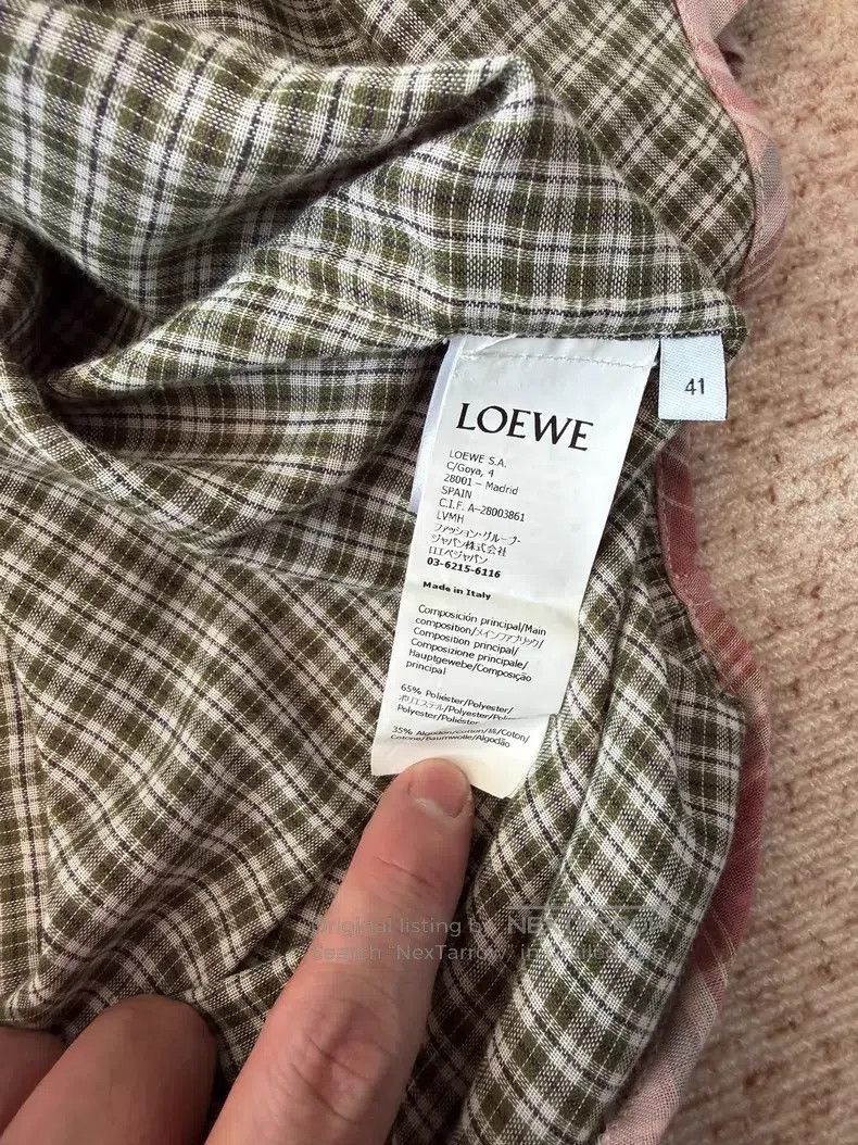 Loewe Loewe size 41 Plaid Short Sleeve Shirt, Pink Size US M / EU 48-50 / 2 - 4 Thumbnail
