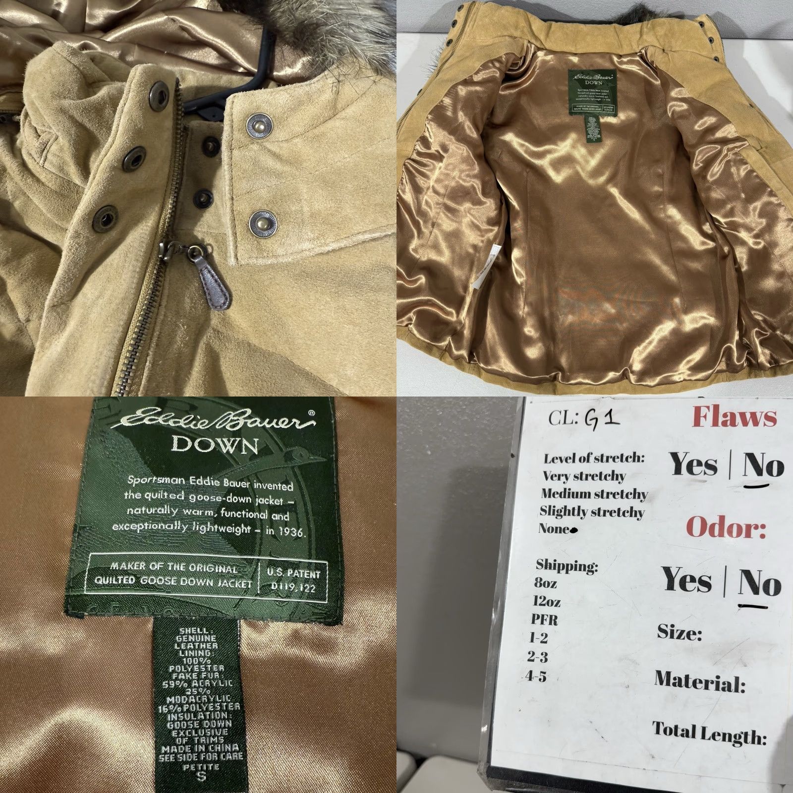 Eddie Bauer VINTAGE Eddie Bauer Goose Down Brown Suede Leather Faux Fur Puffer Jacket Women Petite S Size S / US 4 / IT 40 - 8 Thumbnail