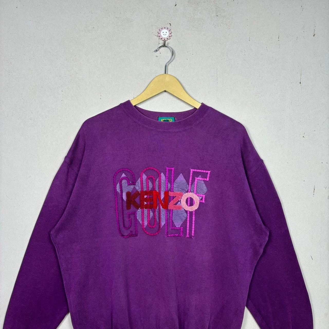 Kenzo Vintage KENZO GOLF Purple Embroidered Big Logo Sweatshirt M Size US M / EU 48-50 / 2 - 3 Thumbnail