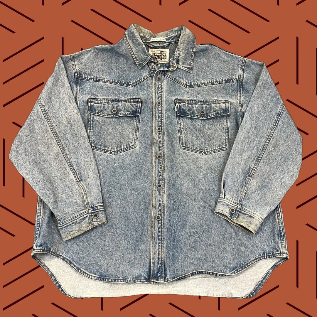 Levi's VINTAGE Levi's Silver Tab Jacket Mens XL Blue Light Wash Denim Trucker Size US XL / EU 56 / 4 - 1 Thumbnail