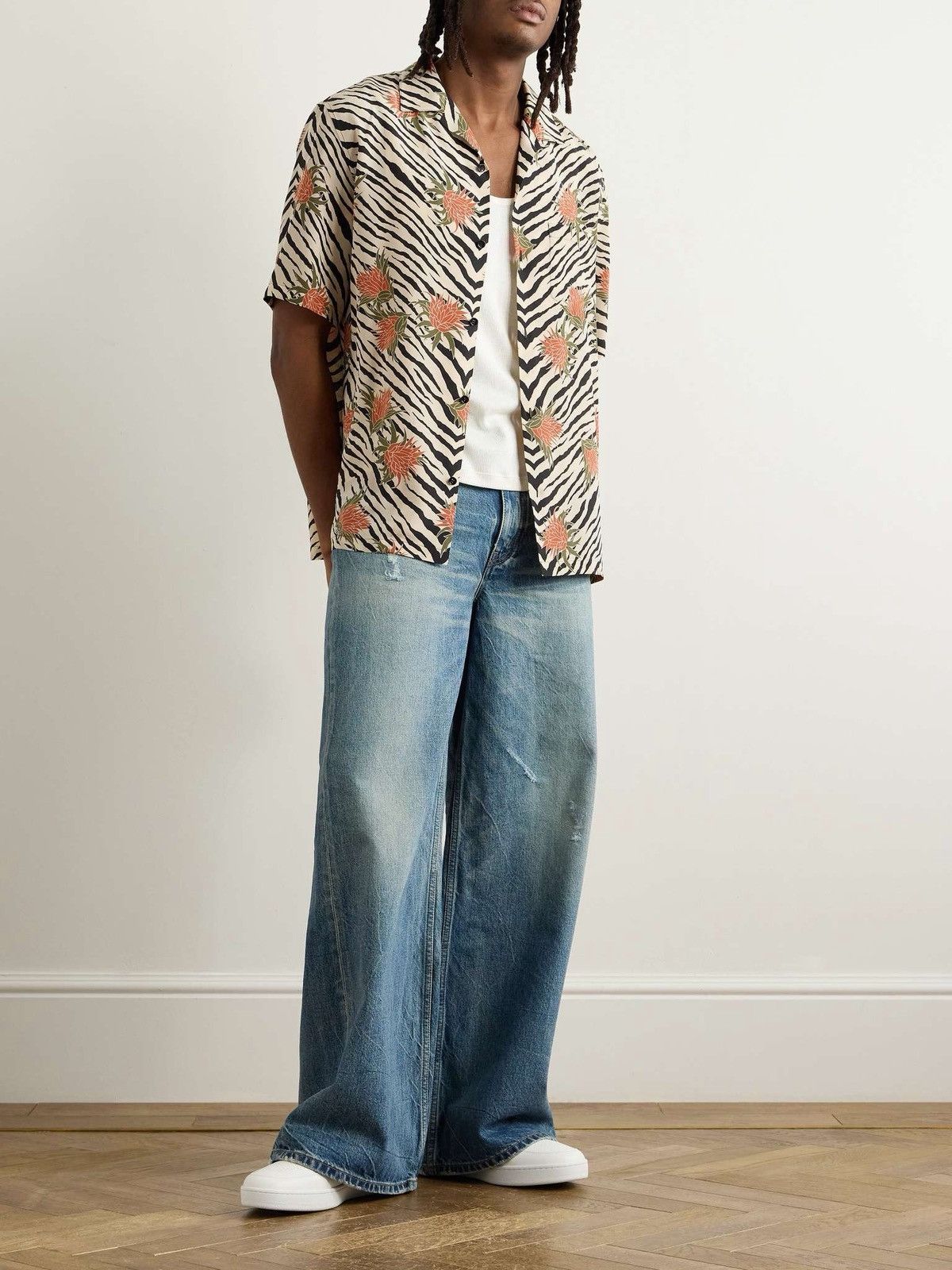 Celine hawaiian shirt in printed crêpe de chine Size US XL / EU 56 / 4 - 7 Thumbnail