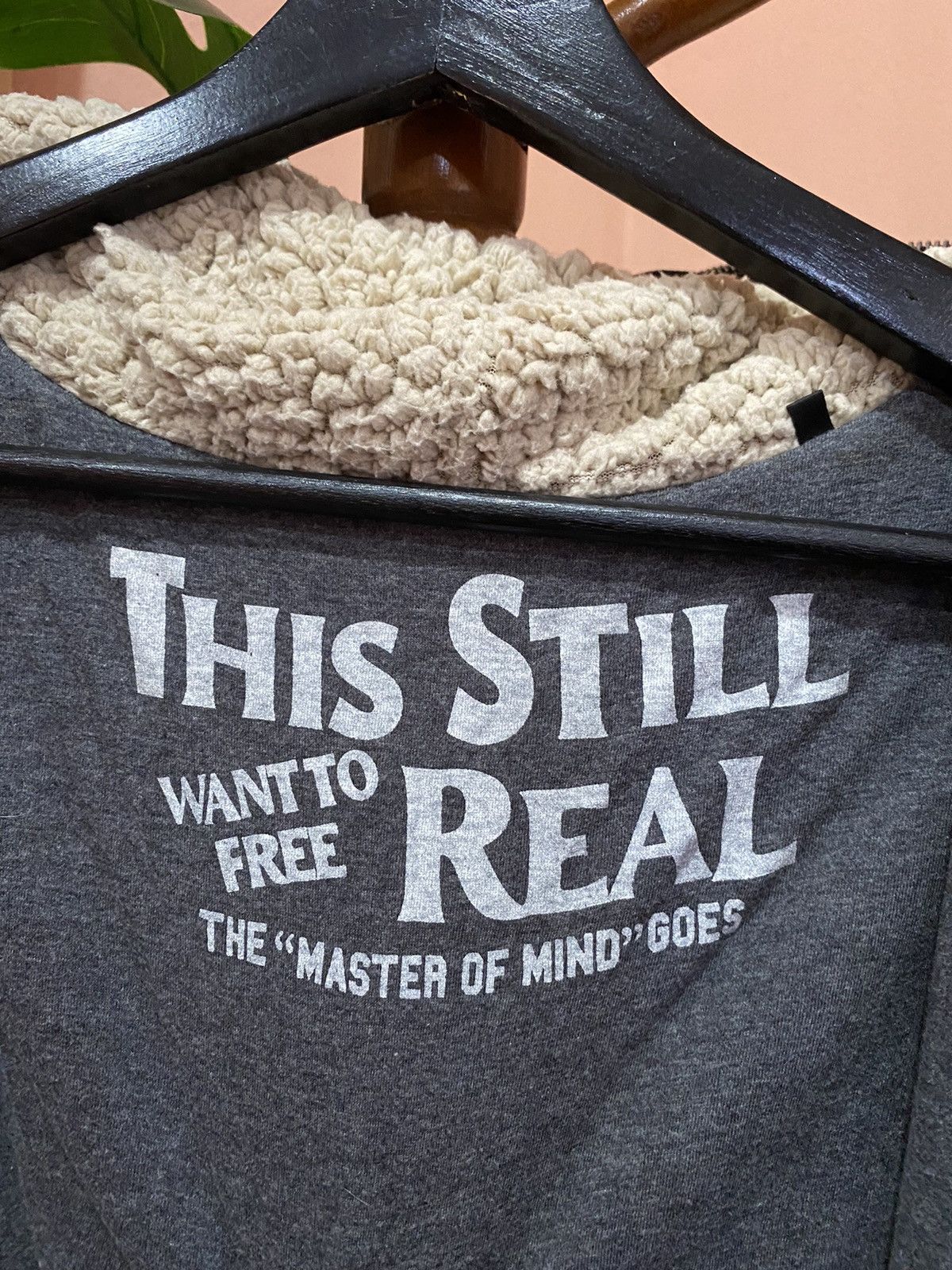 Japanese Brand Sherpa Hoodie with Print Inner This Still Want To Free Real Size US L / EU 52-54 / 3 - 7 Thumbnail