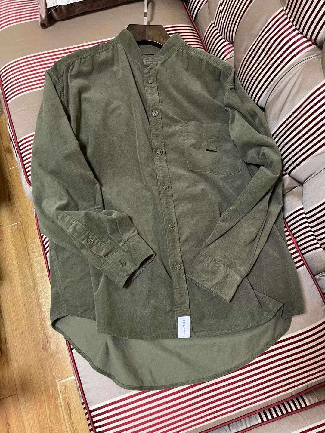 Descendant Descendant Army Green Corduroy Long-Sleeve Shirt Size US L / EU 52-54 / 3 - 1 Thumbnail