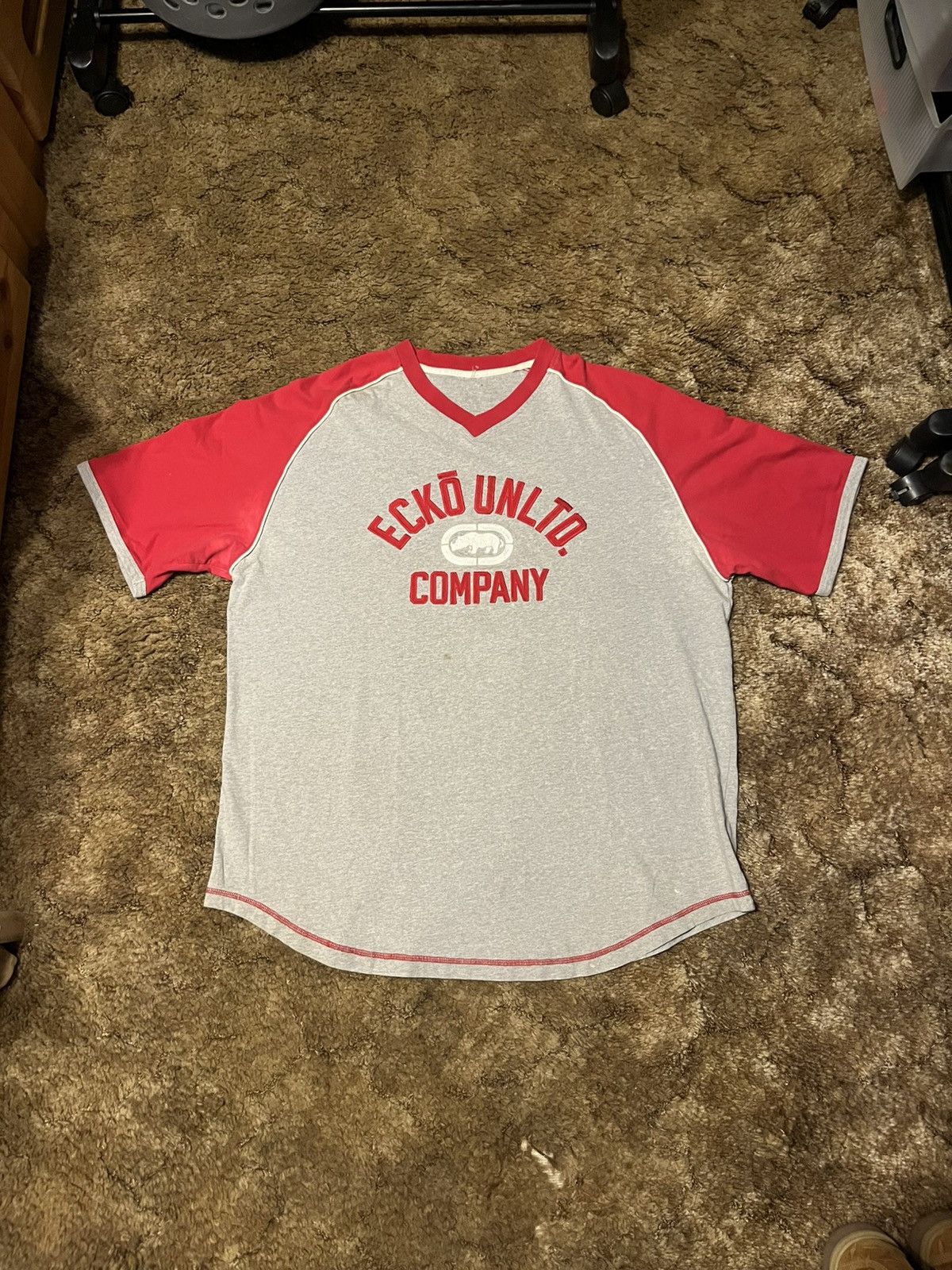 Ecko Unltd. Vintage Y2K Ecko Unltd. Baggy Logo T-Shirt Gray/Red XXLarge Size US XXL / EU 58 / 5 - 1 Thumbnail