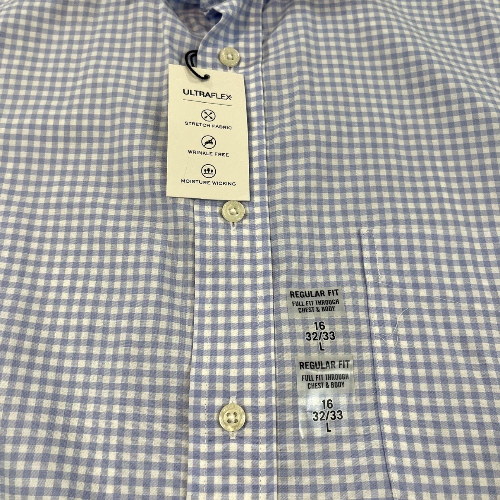 Ralph Lauren LAUREN RALPH LAUREN Dress Shirt Mens 16 Regular White Blue Plaid Button Up Black Label Size US L / EU 52-54 / 3 - 3 Thumbnail