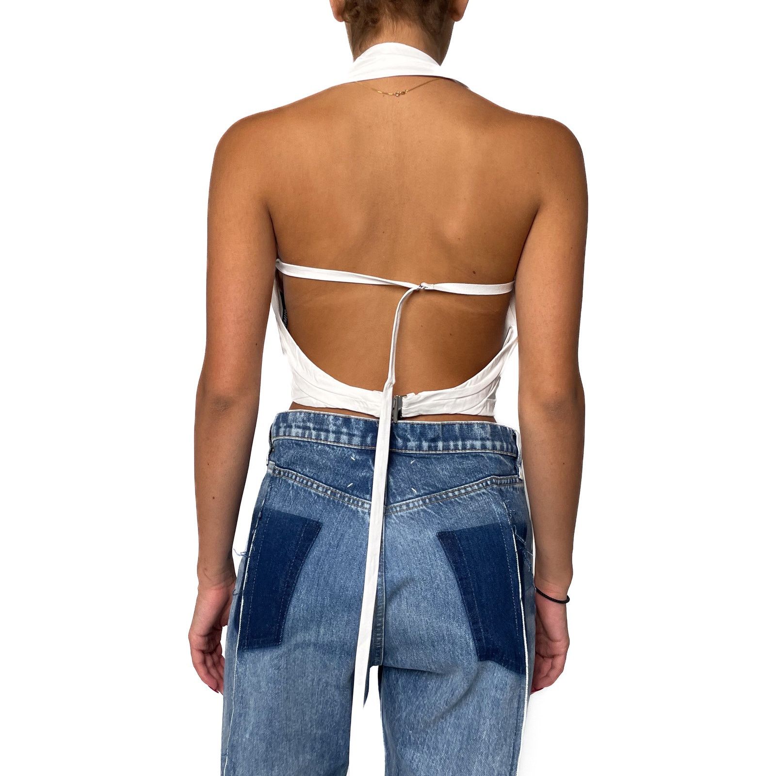 Jacquemus White Halter Neck Backless Cropped Top Size M / US 6-8 / IT 42-44 - 4 Thumbnail