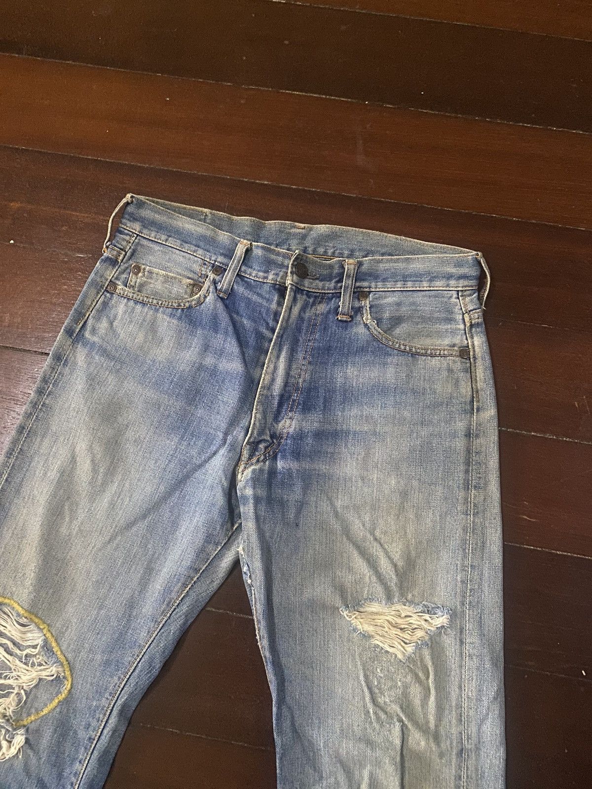 Vintage Fire 🔥 vintage 90s BIG STONE distressed denim rework Size US 32 / EU 48 - 6 Thumbnail