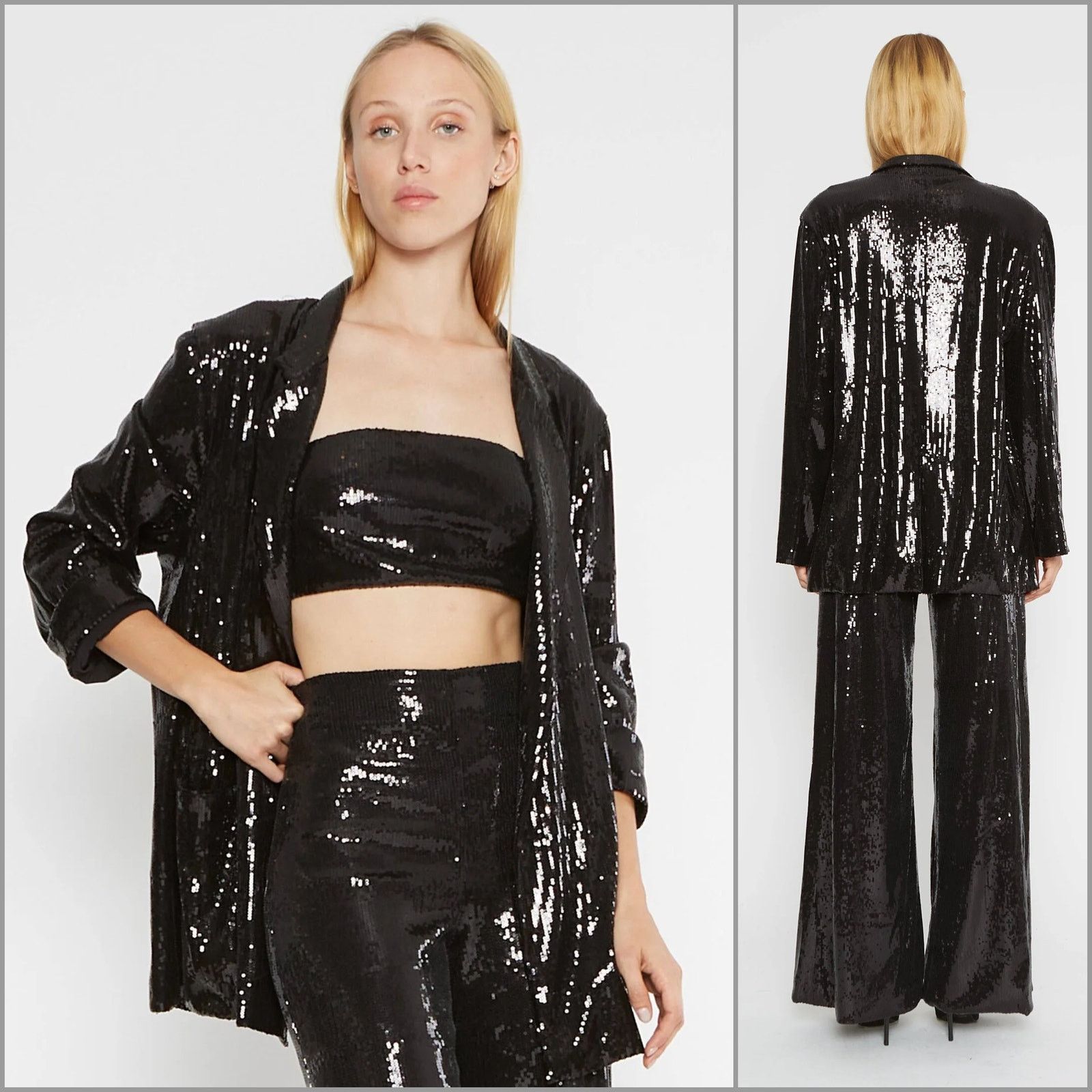 Other RIPLEY RADER Black Sequin Oversized Blazer Jacket size 3(M) Size M / US 6-8 / IT 42-44 - 1 Thumbnail
