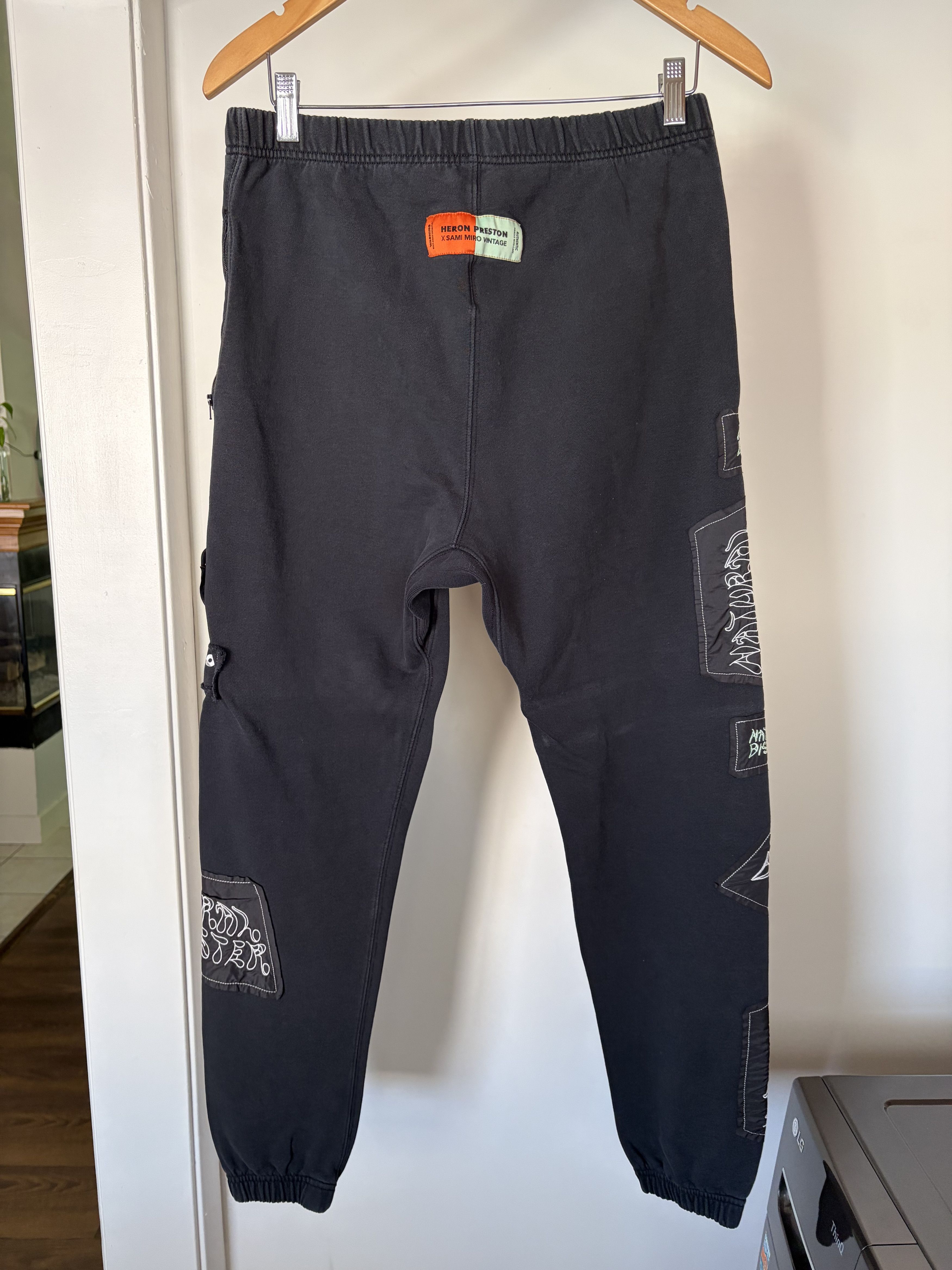 Heron Preston Heron Preston Black Sami Miro patch lounge pants Size US 30 / EU 46 - 2 Thumbnail