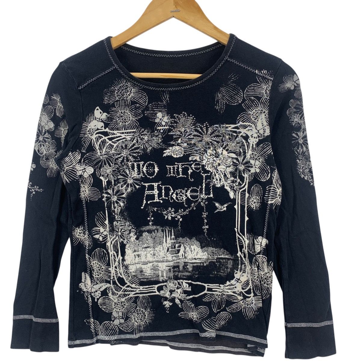 Other NO MORE ANGEL Rhinestone Over Print Art Painting Tee Shirt Size XXS / US 00 / IT 34 - 4 Thumbnail