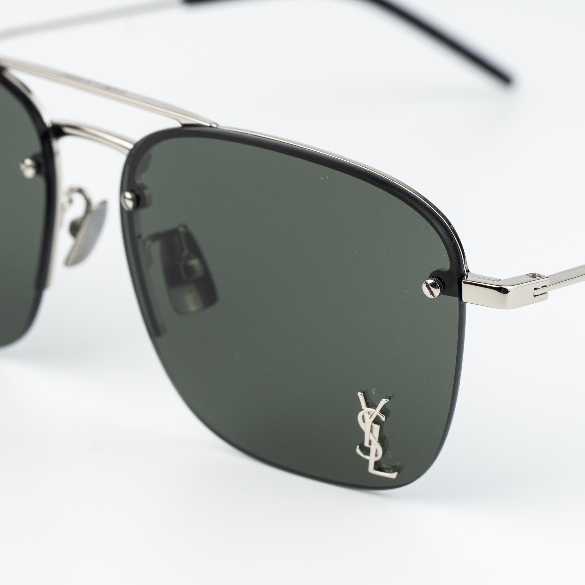 Saint Laurent Women Sunglasses Silver Grey Pilot SL309M 002 NEW AUTHENTIC Amazon.com: SAINT LAURENT SL 309 M Silver/Grey 57/15/145  main image 3