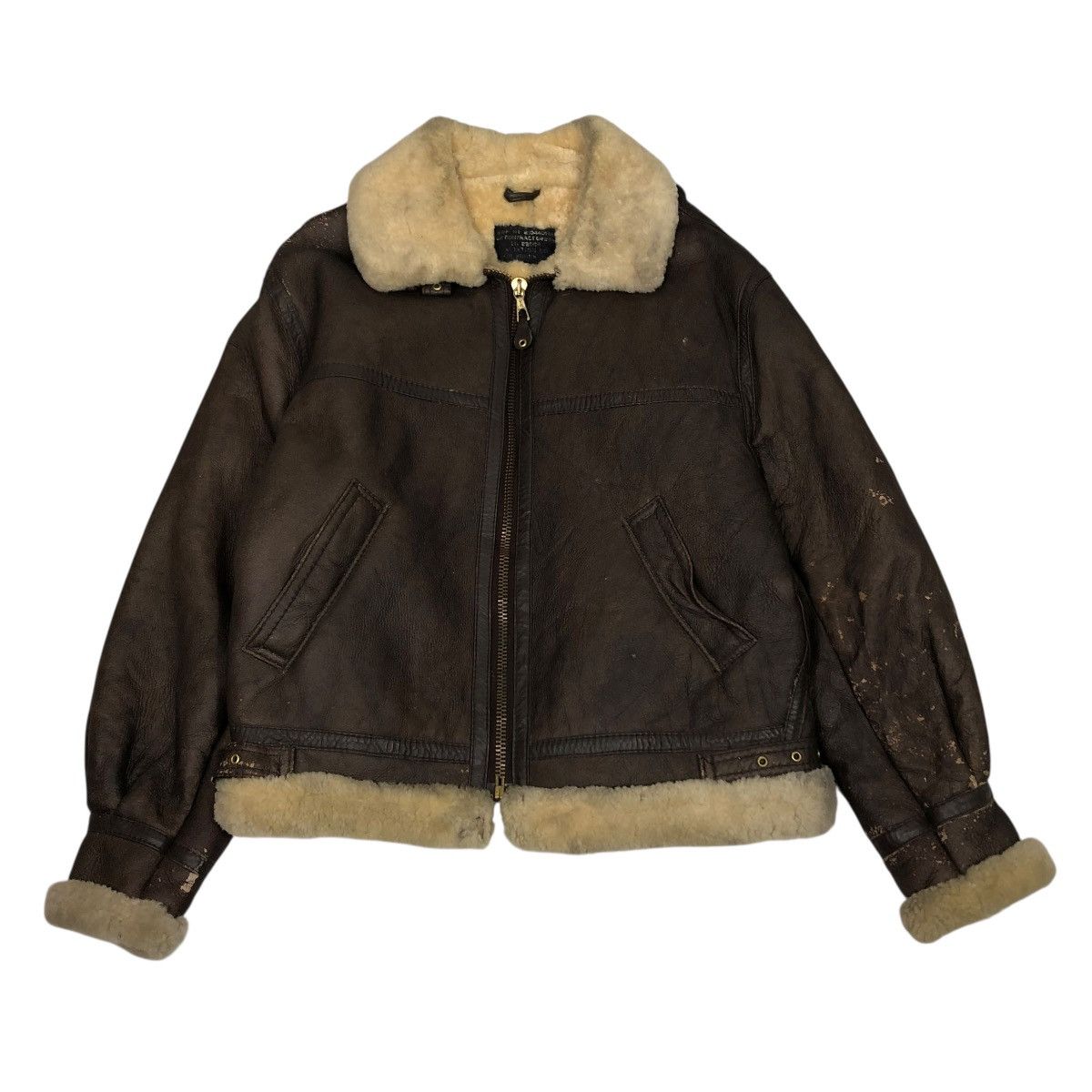 Vintage 🔥VINTAGE MILITARY B 3 LEATHER JACKET SHEARLING BLANKET Size US L / EU 52-54 / 3 - 1 Thumbnail