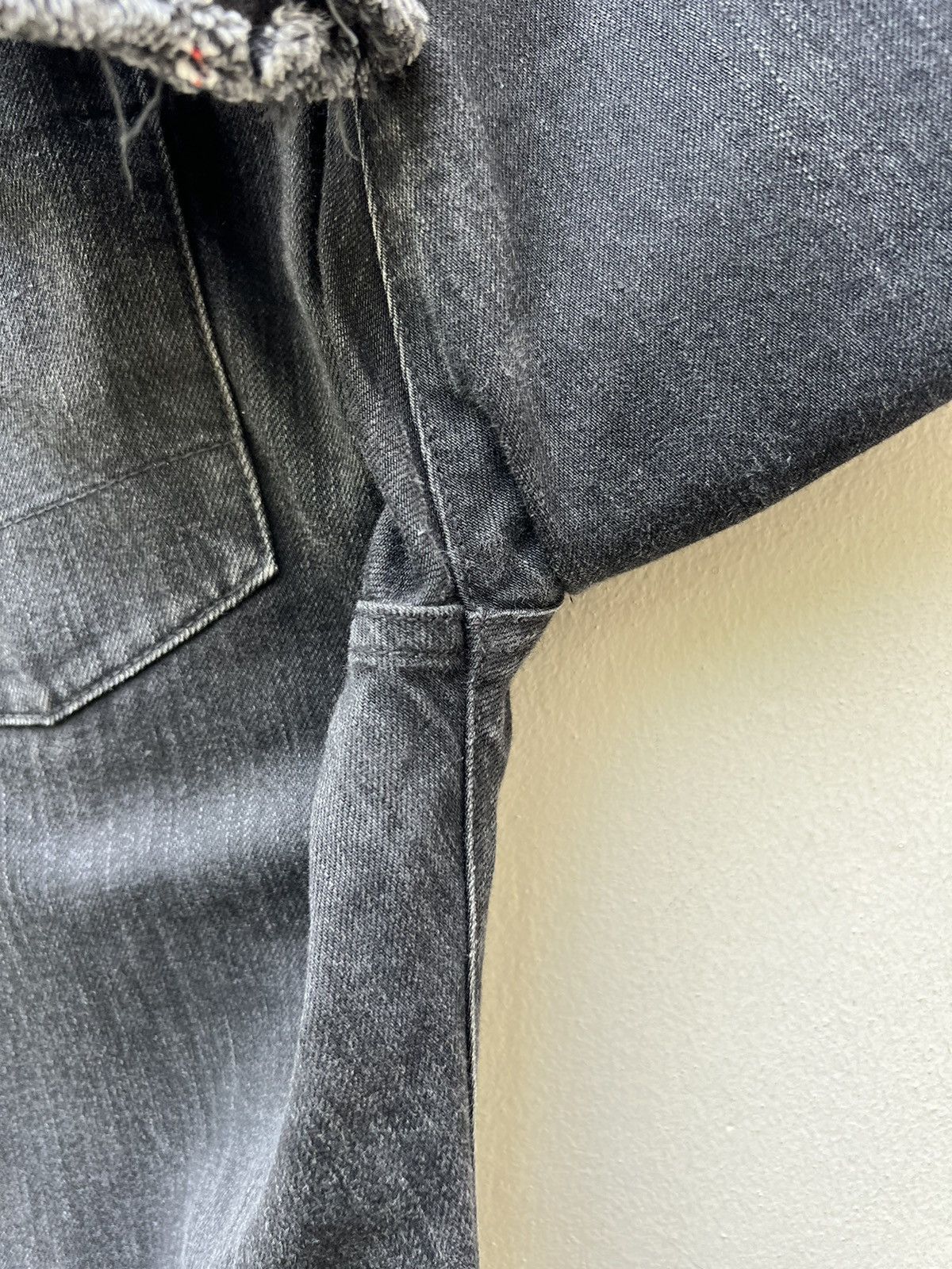 Bukht Bukht Japan Faded Black Selvedge Denim Cropped Flare Jeans Size US 30 / EU 46 - 22 Thumbnail