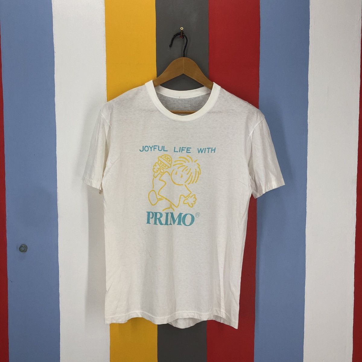 Japanese Brand 90s Vintage PRIMO Crew Neck T Shirt #1499/AZ Size US M / EU 48-50 / 2 - 1 Thumbnail