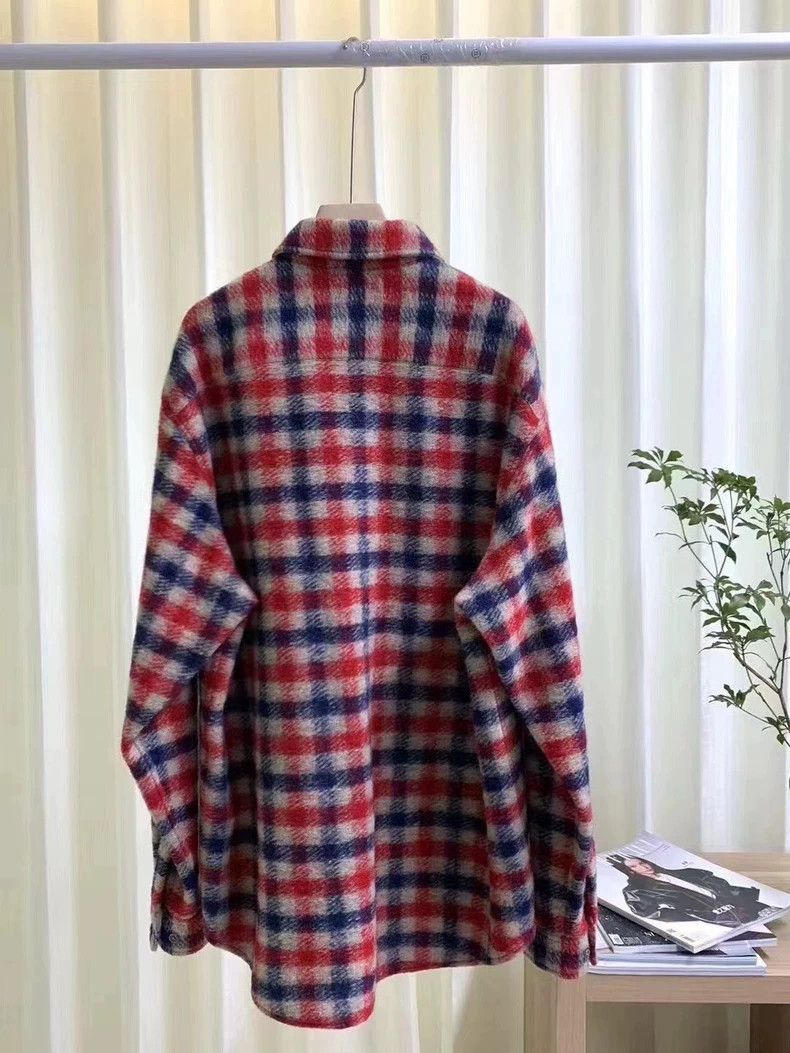 Gucci Gucci Wool plaid mushroom embroidered shirt jacket 2501-Nex Size US L / EU 52-54 / 3 - 2 Thumbnail