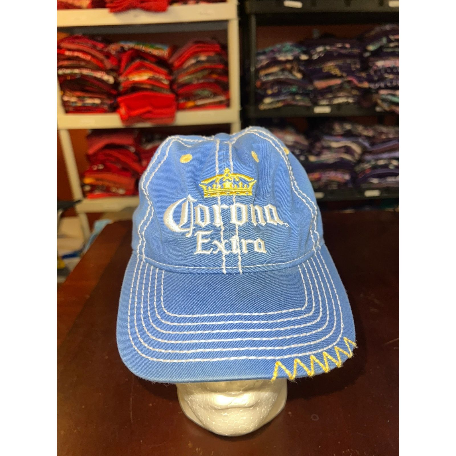 Other Corona Hat Corona Extra Beer Alcohol Logo Blue Yellow Cap OS Size ONE SIZE - 1 Thumbnail
