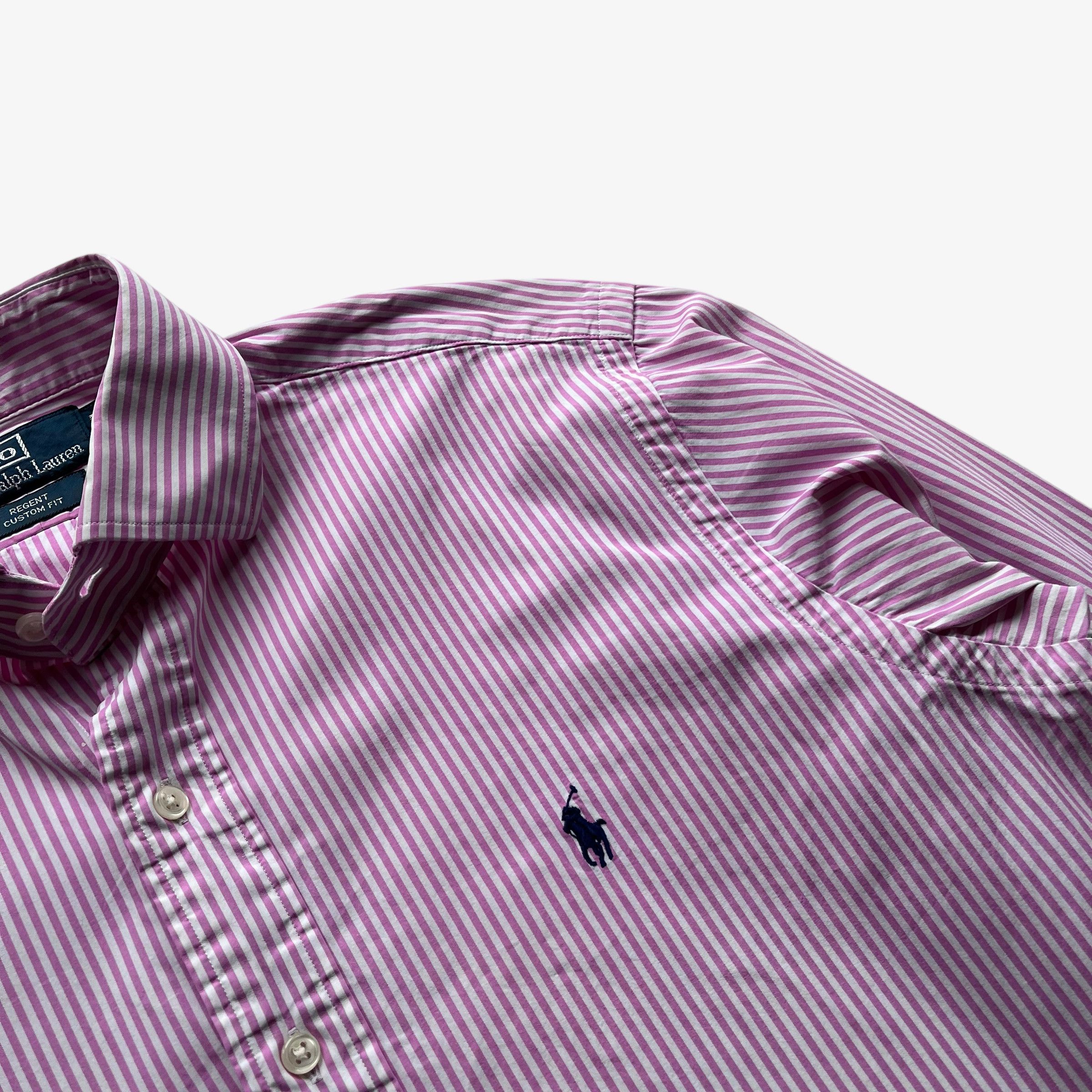 Ralph Lauren Vintage 90s Men's Polo Ralph Lauren Pink Striped Shirt Size US L / EU 52-54 / 3 - 3 Thumbnail