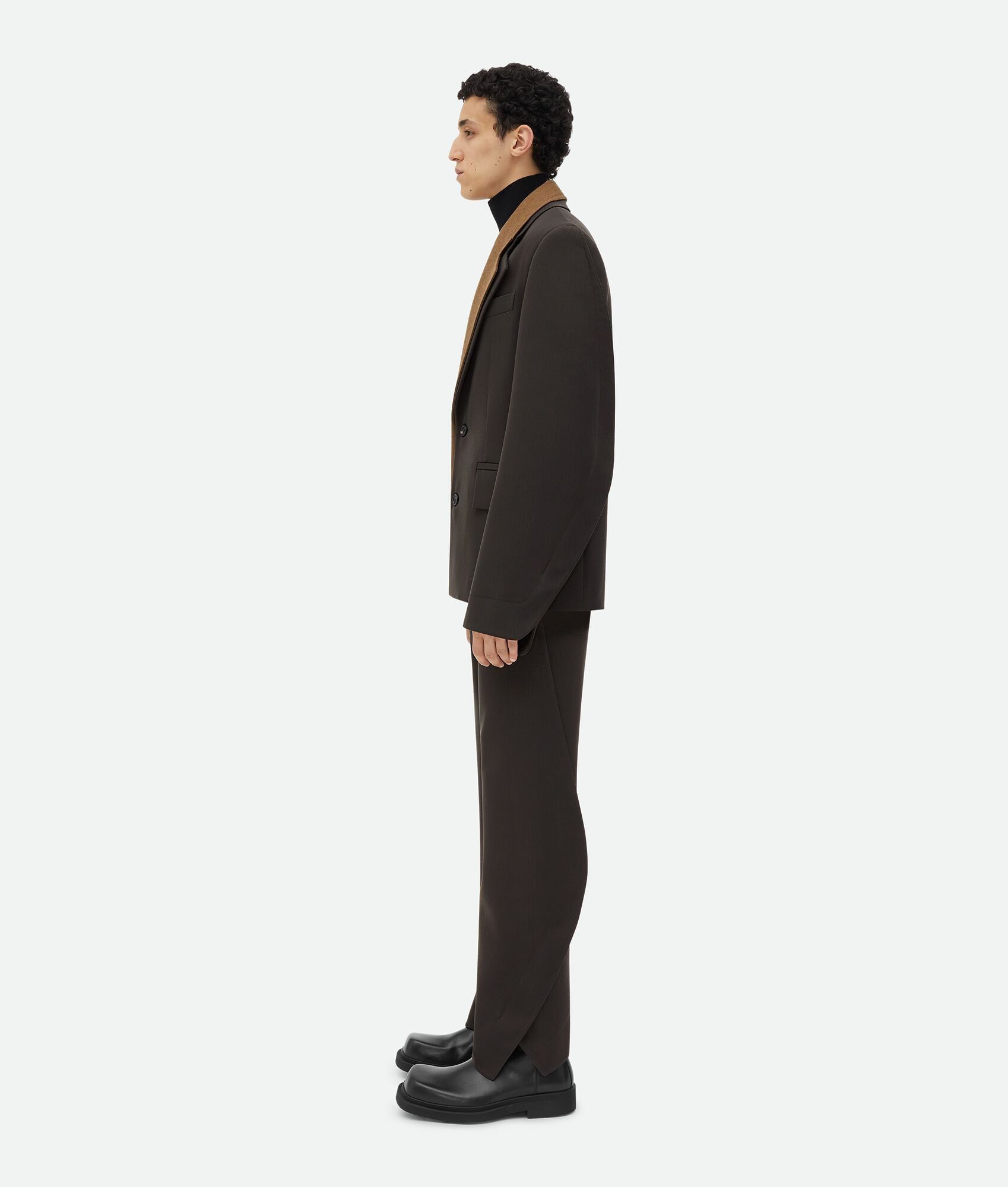 Bottega Veneta o1w1db10825 Wool Jacket With Contrasting Collar in Kale Size US M / EU 48-50 / 2 - 2 Thumbnail