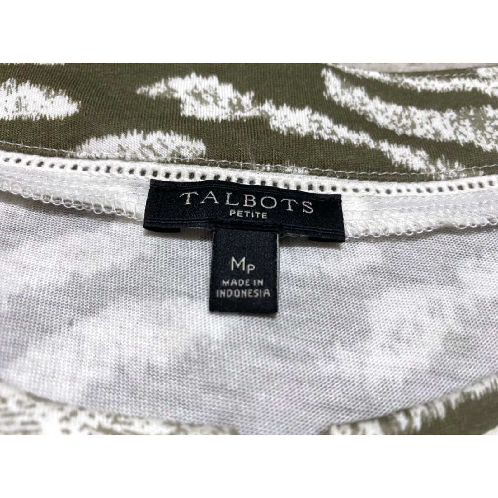 Talbots Talbots Womens Tunic Shirt Petites 3/4 Sleeve Green Striped PM Pima Cotton Knit Casual Shirt Womens 1818 Size M / US 6-8 / IT 42-44 - 5 Thumbnail