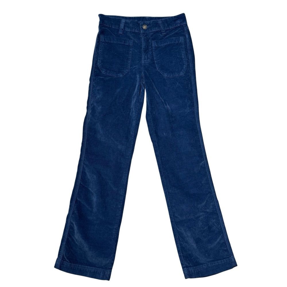 Free People New Free People High Time Velvet Kick Flare Crop Blue Pants Size 25" / US 0 / IT 36 - 3 Thumbnail