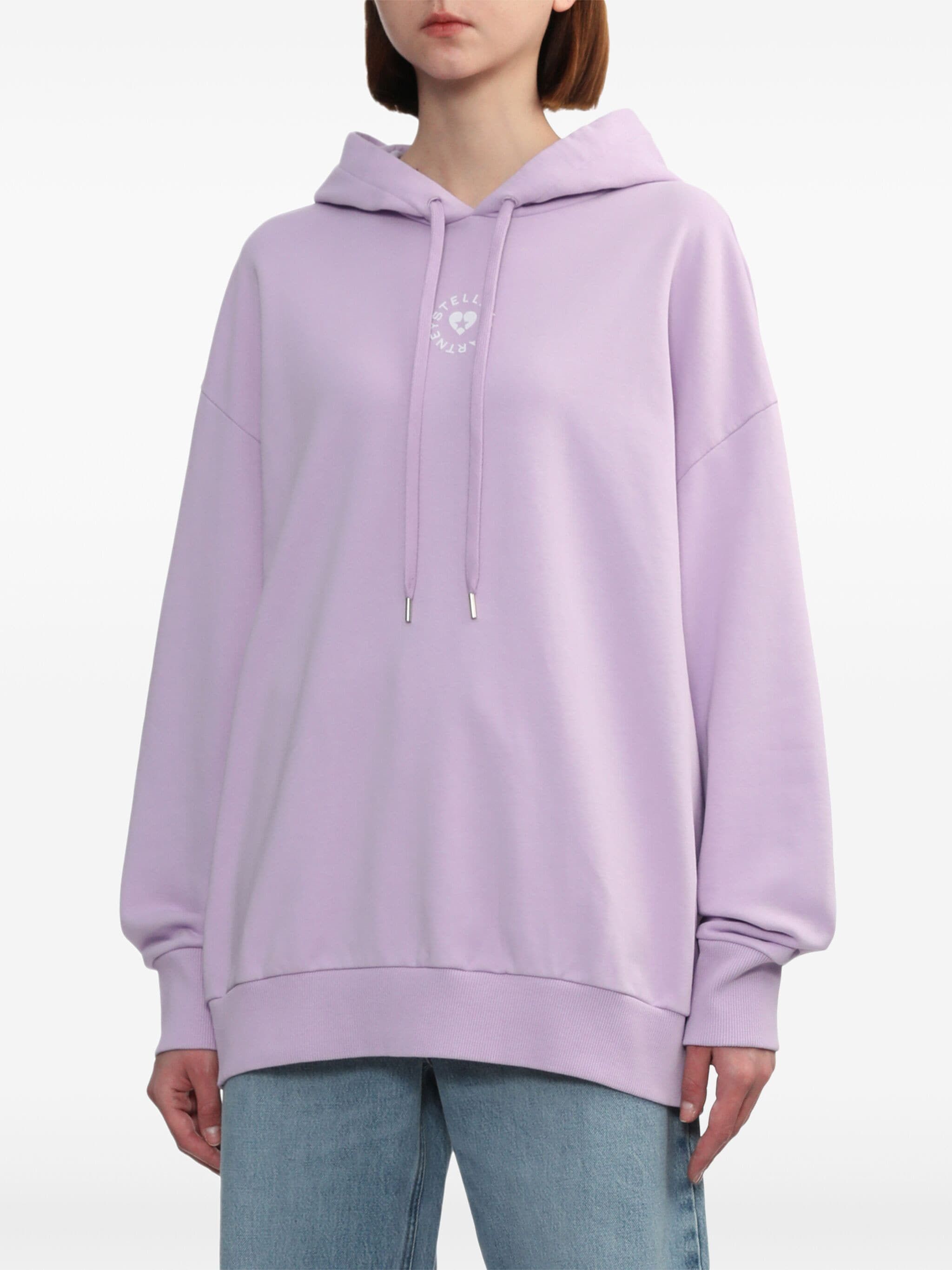 Stella McCartney o1s22i1n1024 Iconic Mini Heart Hooded Sweatshirt in Purple Size S / US 4 / IT 40 - 3 Thumbnail