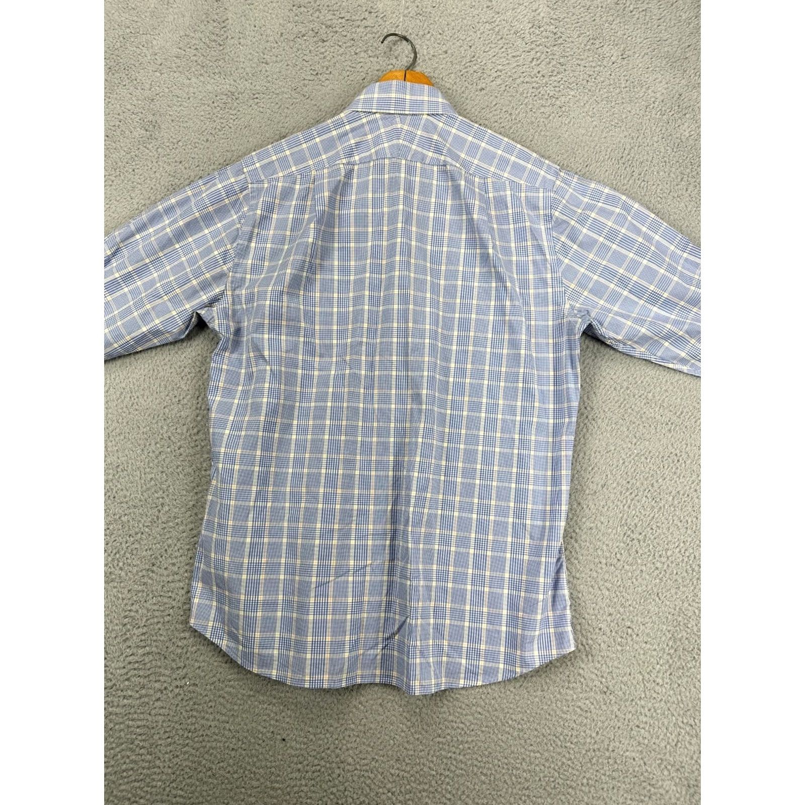 Charles Tyrwhitt Charles Tyrwhitt Shirt Mens 16.5-34 Jermyn Street Blue Glen Check Dress Slim Fit Shirt Size 42R - 4 Thumbnail