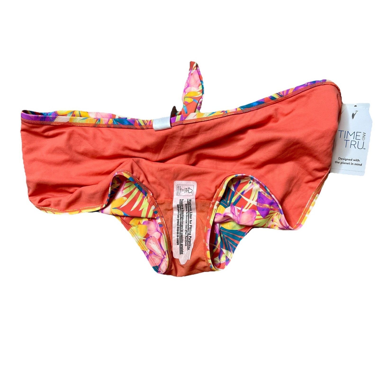 Other Time and Tru Tropical Floral Bikini Swimsuit Yellow 2pc NWT Size XXL / US 16-18 / IT 52-54 - 4 Thumbnail