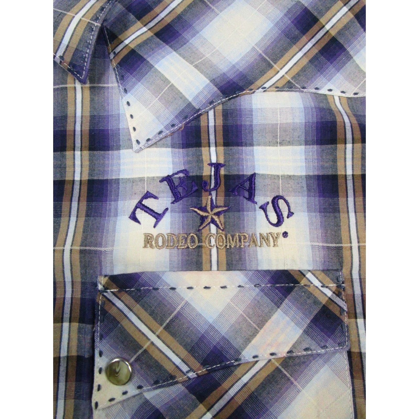 Wrangler VINTAGE Wrangler Shirt Mens 2XL Purple Cotton Pearl Snap Logo Button-Up Plaid long sleeve Size US XXL / EU 58 / 5 - 3 Thumbnail