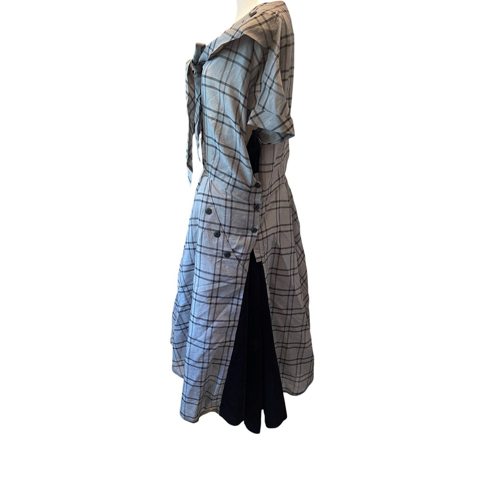 Maison Margiela Maison Margiela Plaid/Velvet Midi Dress, Size 40 NWT Size S / US 4 / IT 40 - 6 Thumbnail