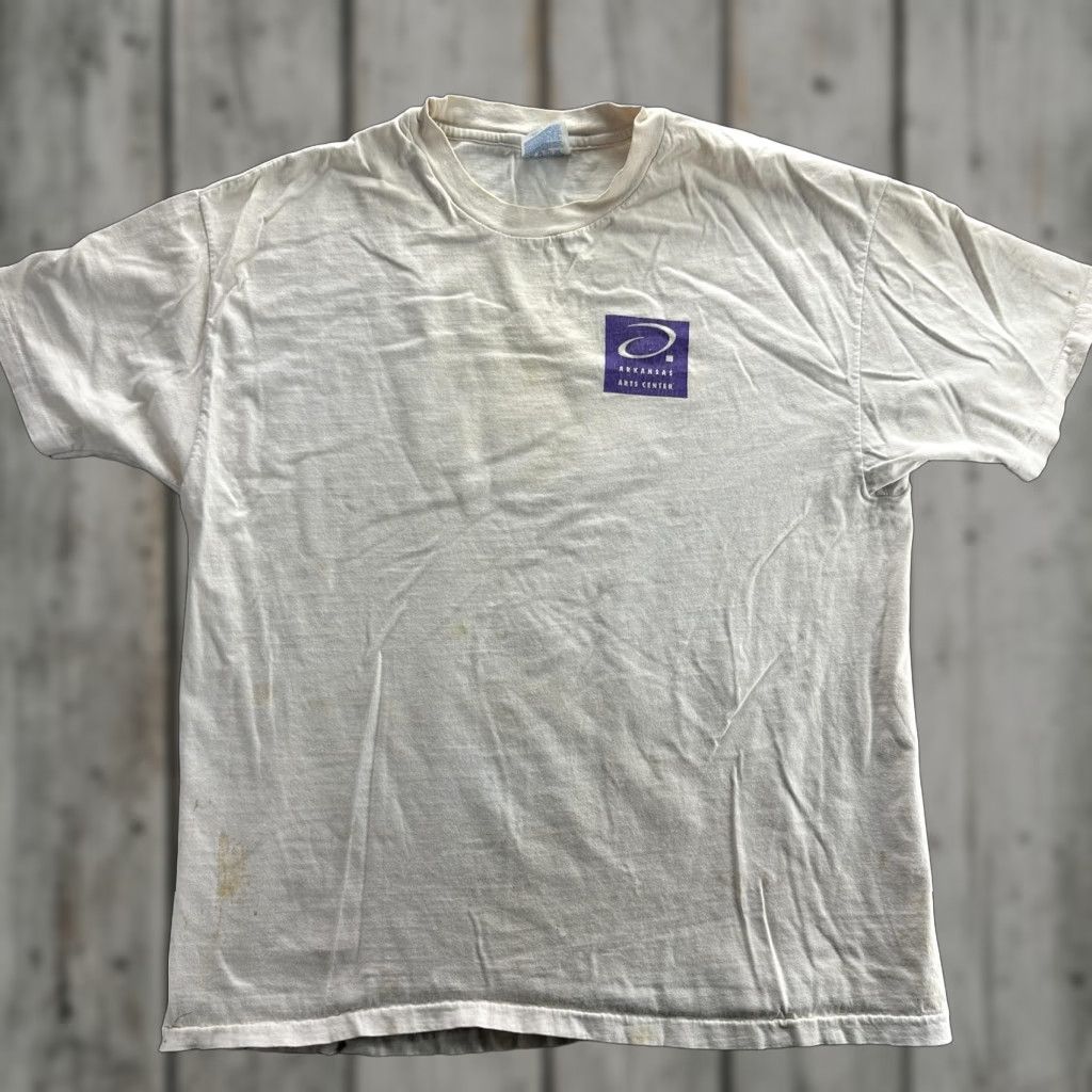 Hanes VINTAGE Arkansas Arts Center Shirt XL White Take Five Jazz Graphic 90s USA Mens Size US XL / EU 56 / 4 - 1 Thumbnail