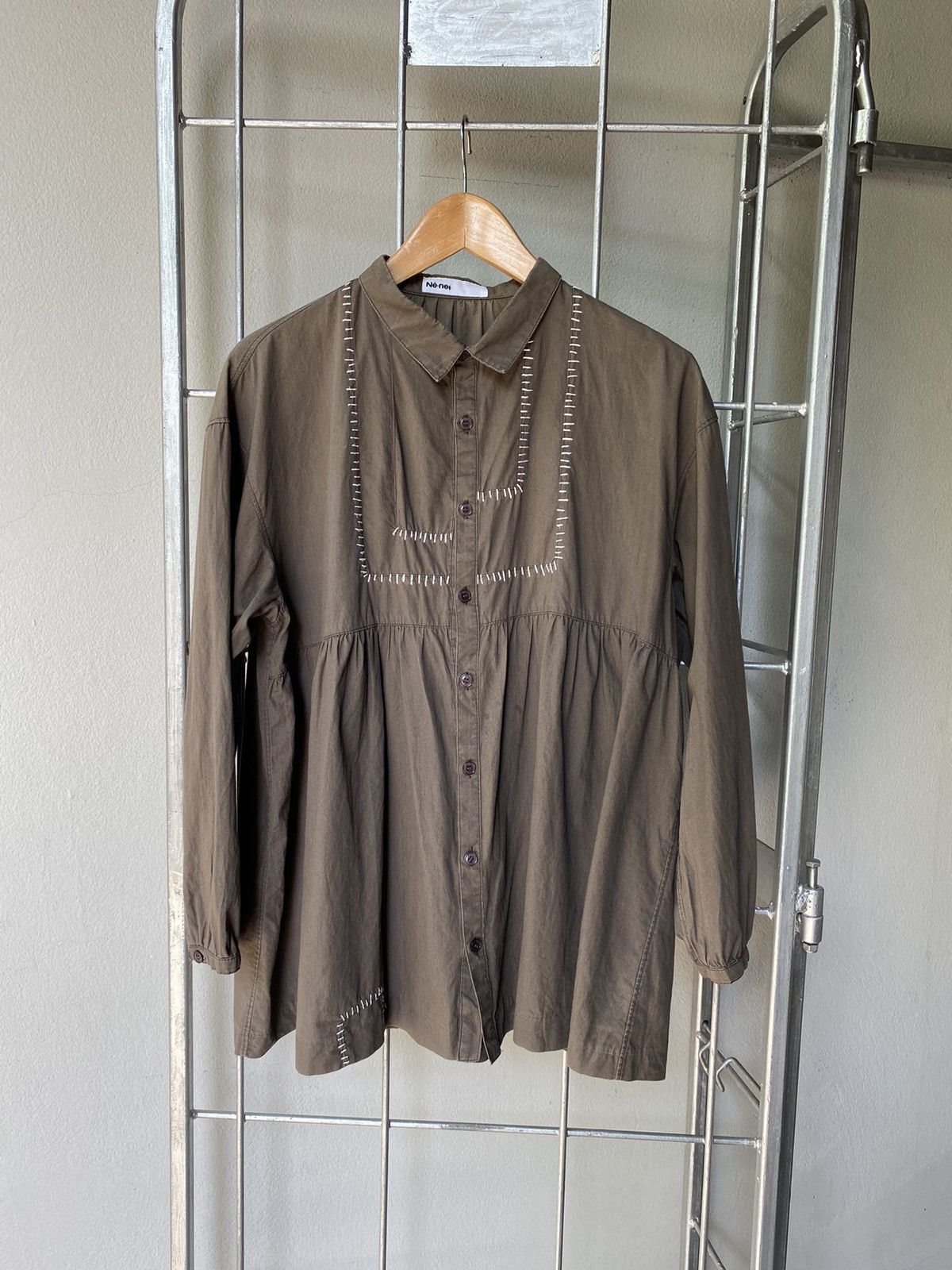 Ne-Net Né-net Bella Brown Embroidered Top Size XS / US 0-2 / IT 36-38 - 2 Thumbnail