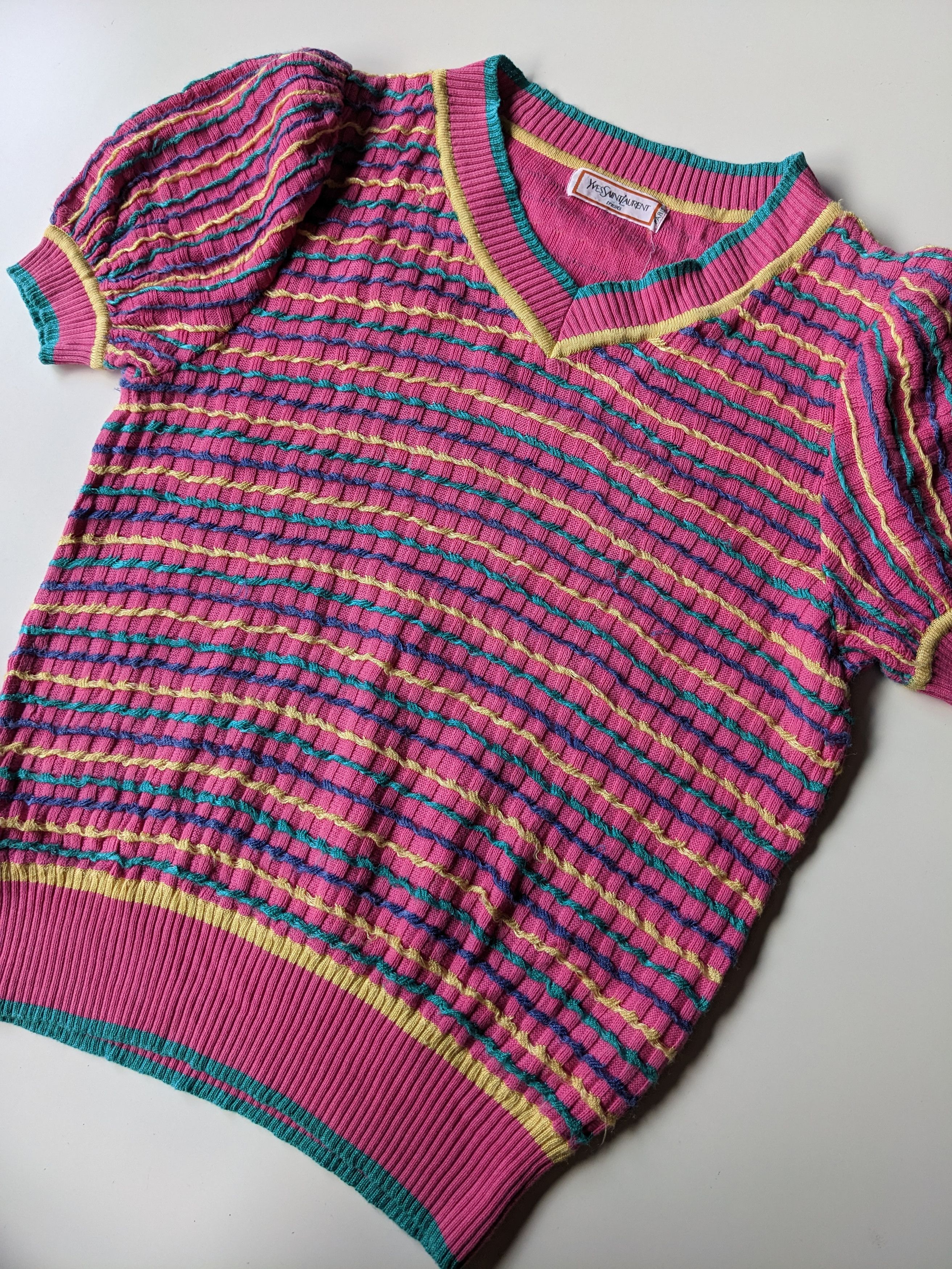 Vintage × Yves Saint Laurent Vintage Yves Saint Laurent Tricots knit ballon shirt Size S / US 4 / IT 40 - 2 Thumbnail